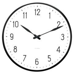 Reloj de pared «Station» de Arne Jacobsen, blanco, Ø 11,4 pulgadas