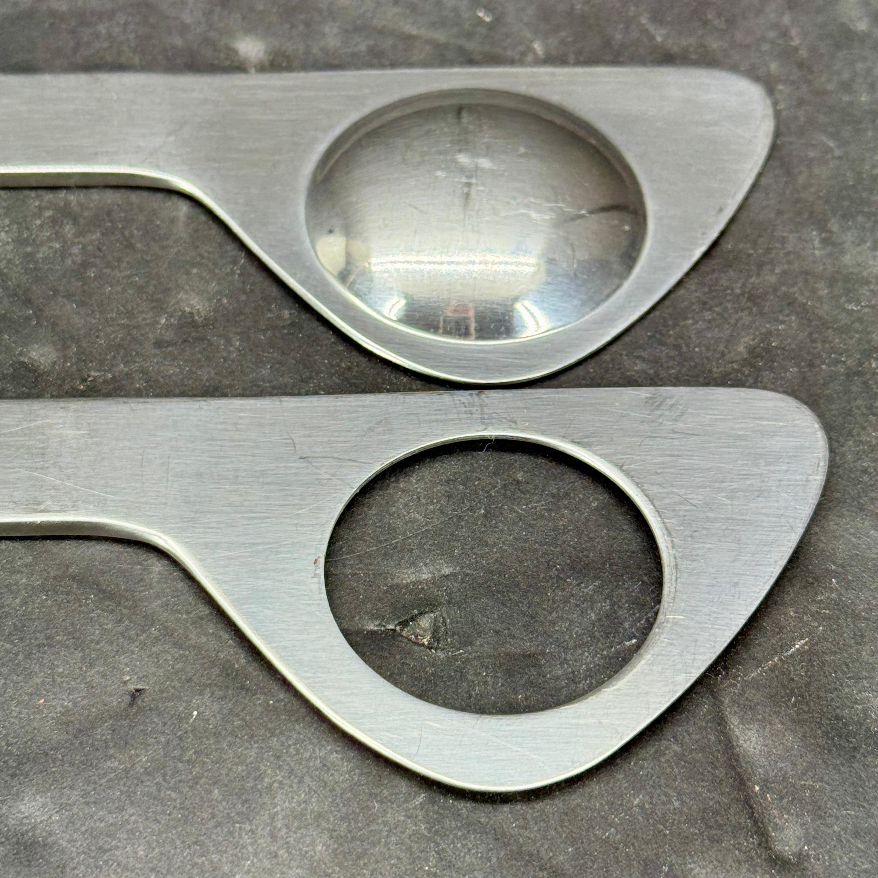 Brossé Ensemble à salade Cylinda Line en acier inoxydable Arne Jacobsen Stelton, 1970 en vente