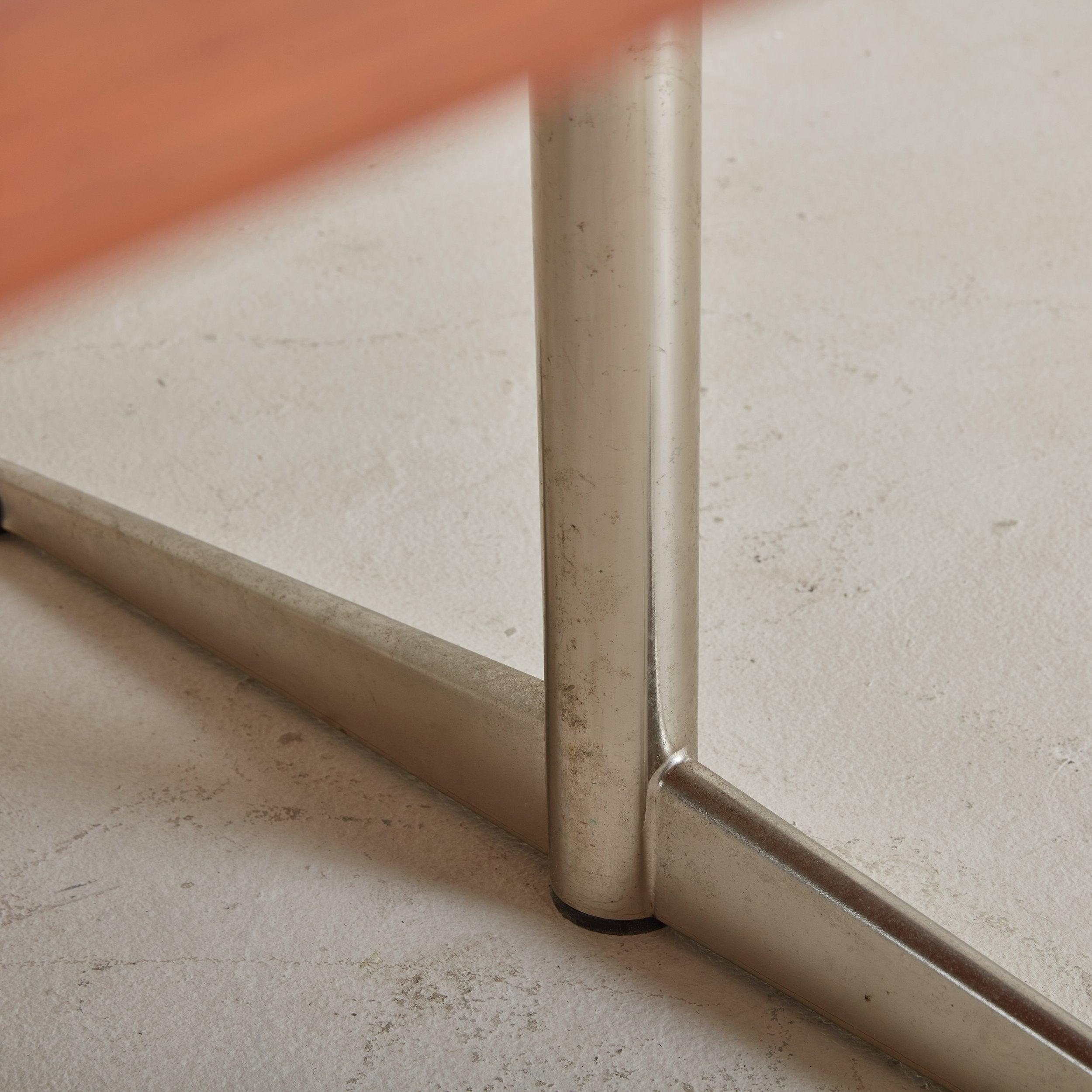 20ième siècle Table basse rectangulaire en chrome et Wood de style Arne Jacobsen, Danemark en vente