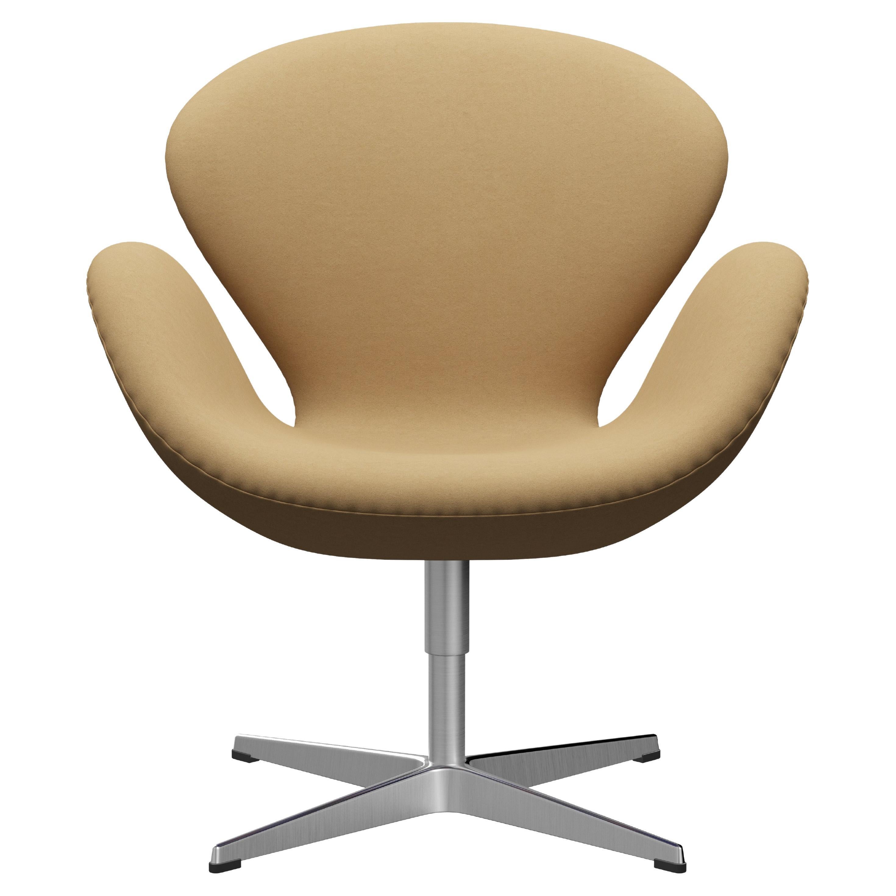 Silla "Cisne" de Arne Jacobsen para Fritz Hansen en tapicería de tela (Cat. 3)