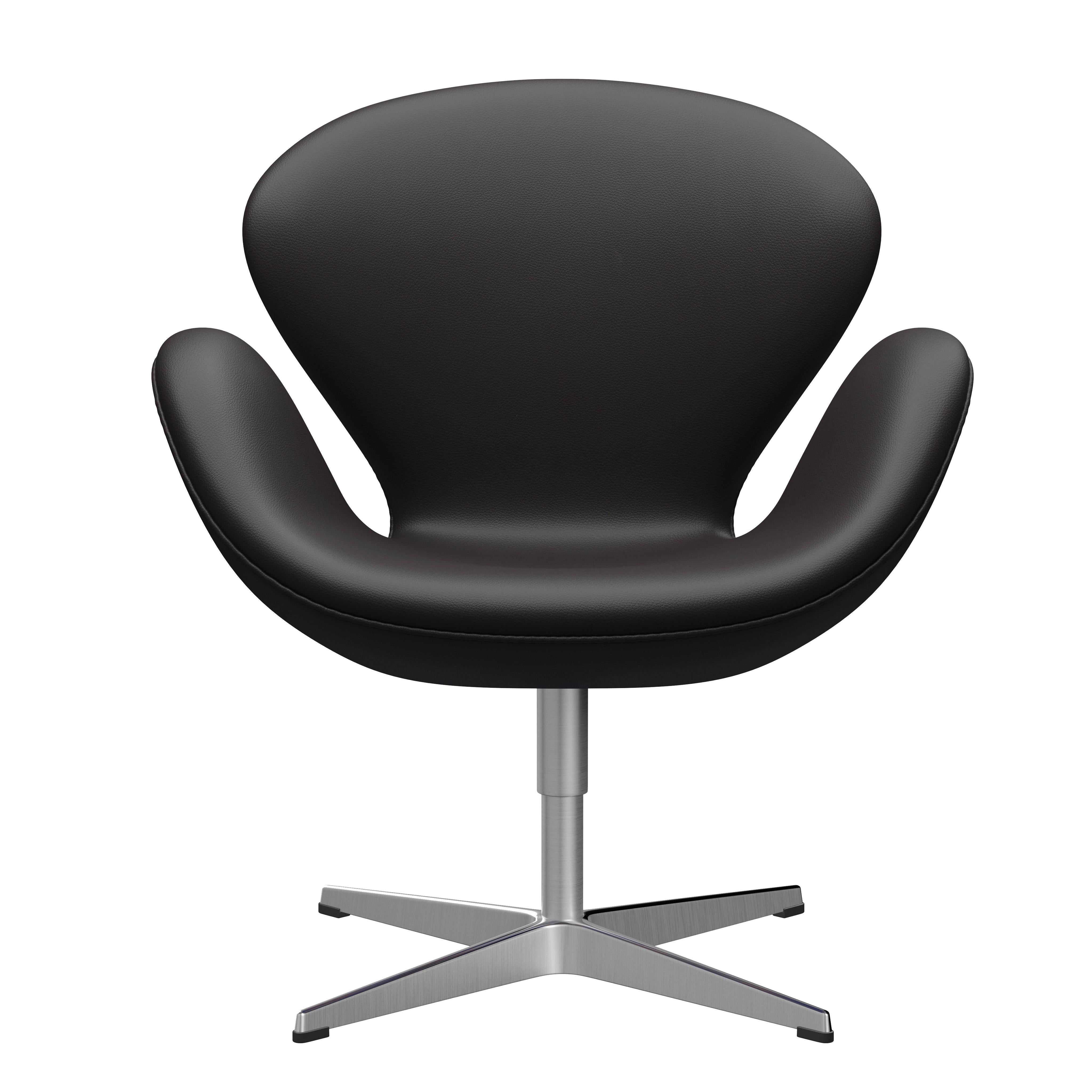 Arne Jacobsen 'Swan' Chair for Fritz Hansen in Leather Upholstery (Cat. 4) For Sale 9