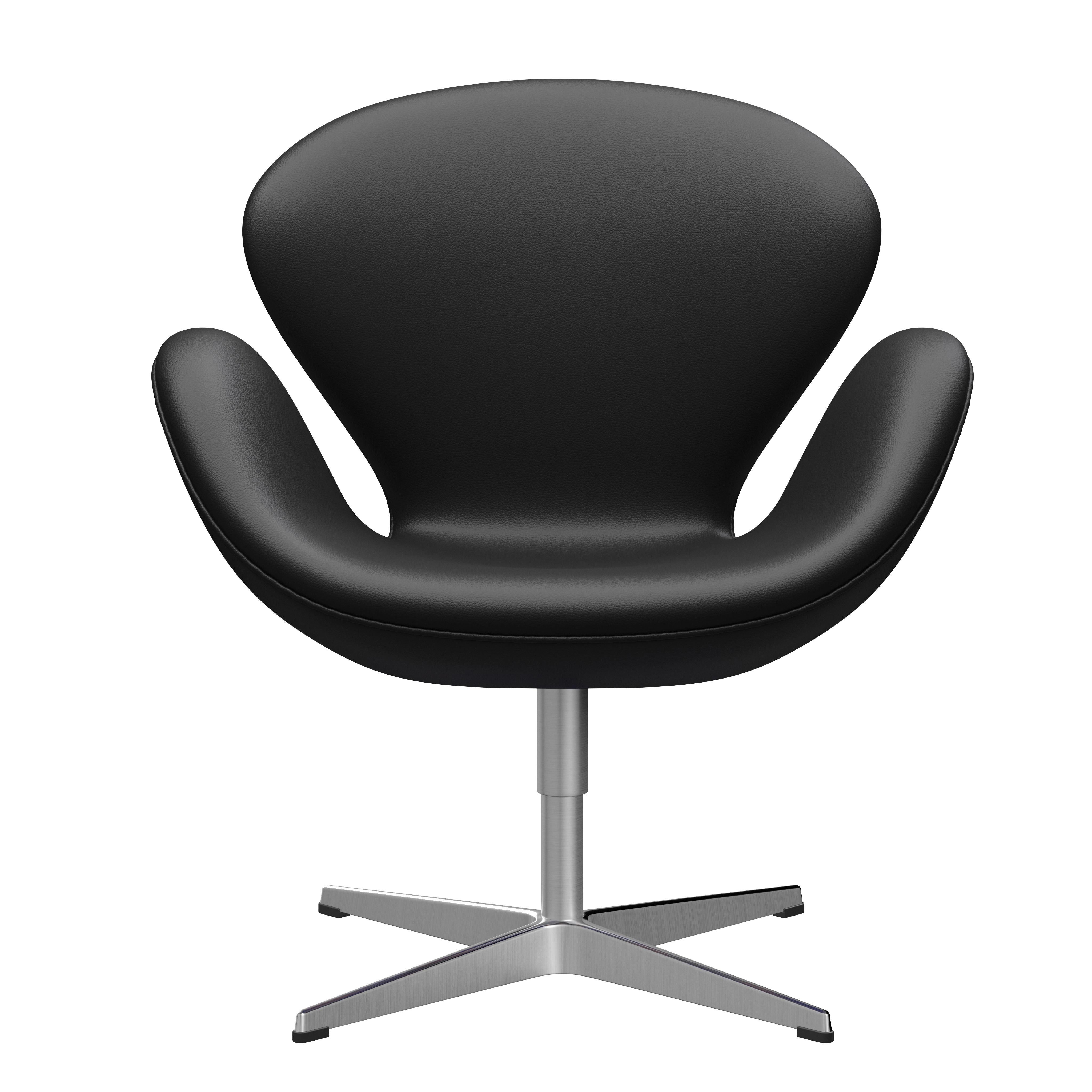 Arne Jacobsen 'Swan' Chair for Fritz Hansen in Leather Upholstery (Cat. 4) For Sale 10