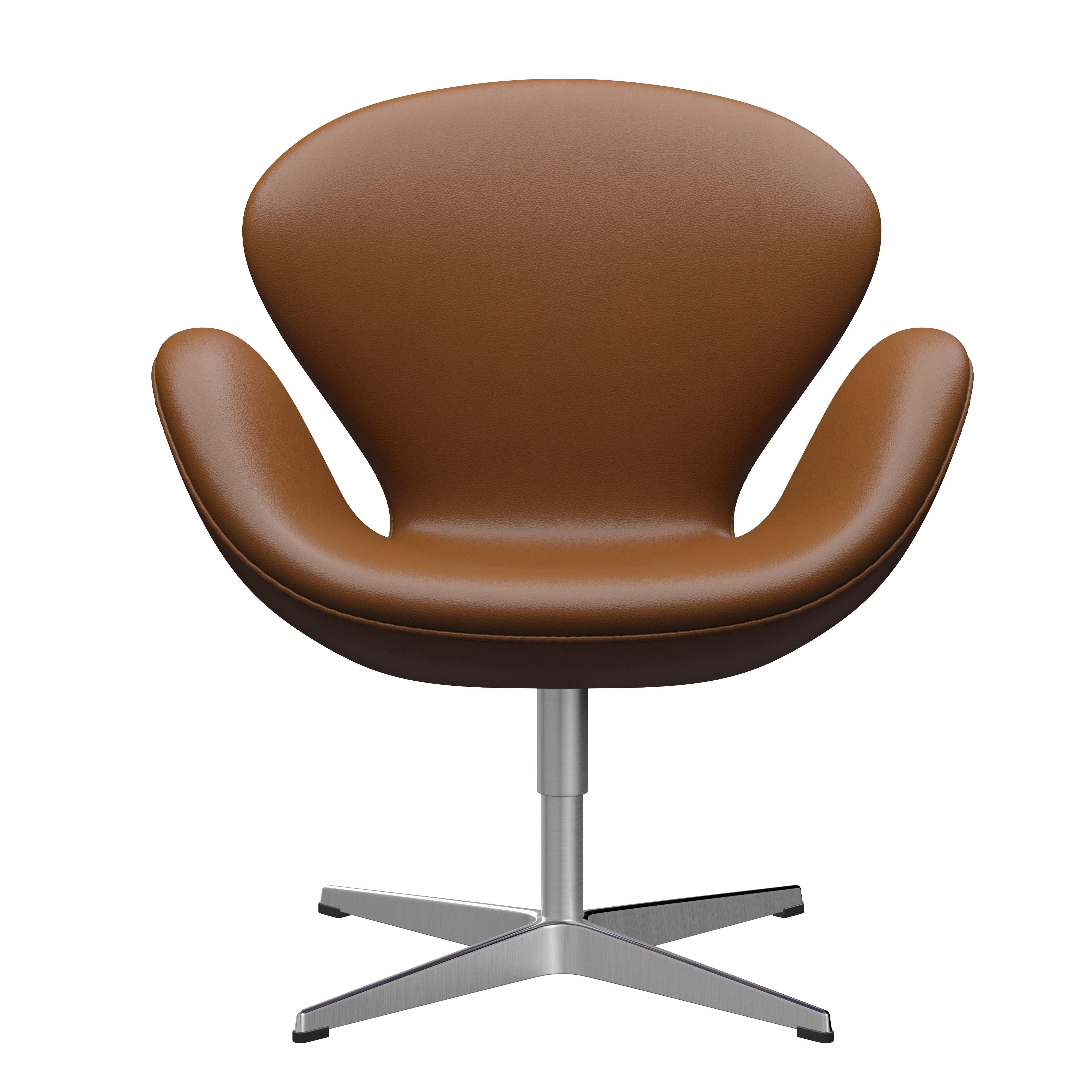 Arne Jacobsen 'Swan' Chair for Fritz Hansen in Leather Upholstery (Cat. 4) For Sale 11