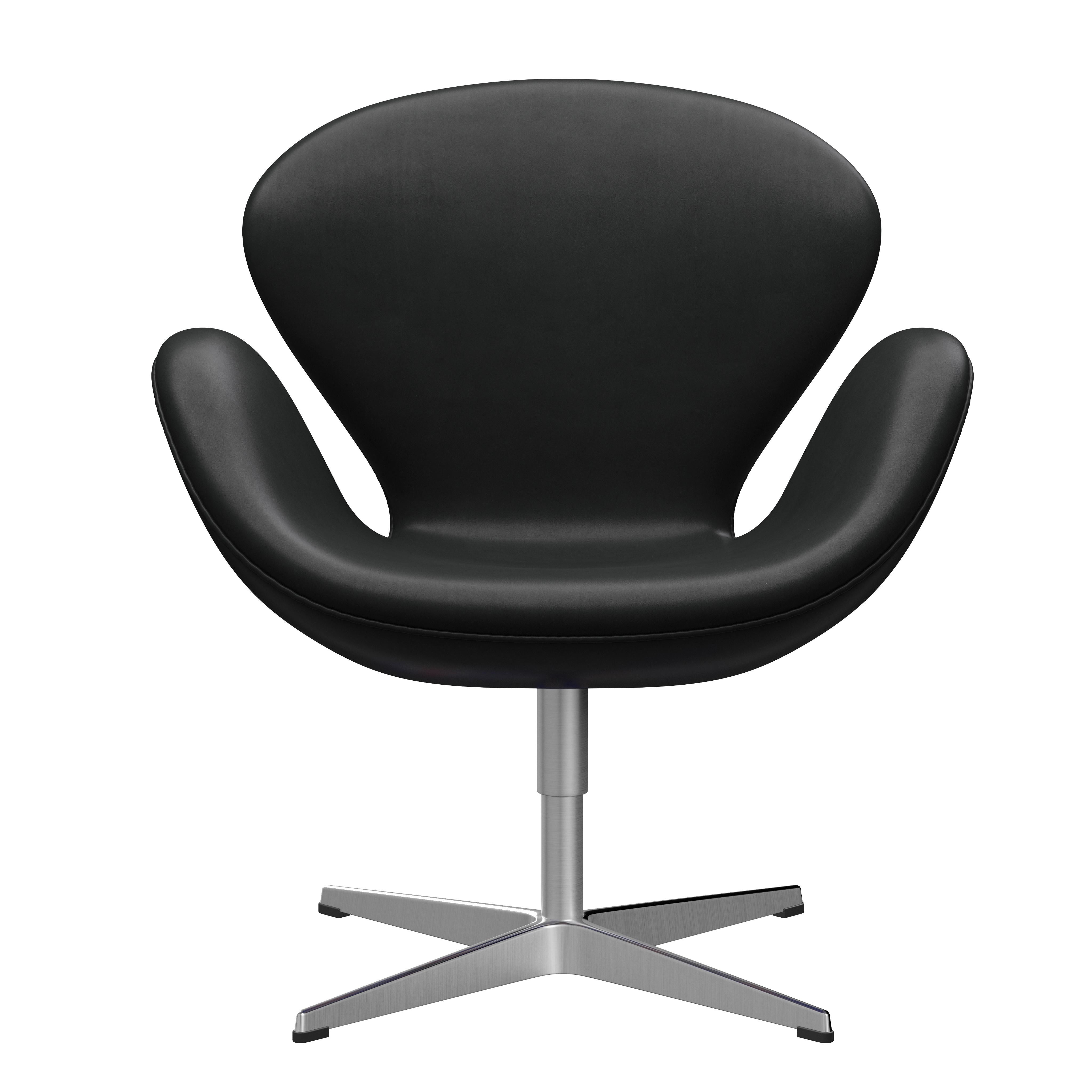 Arne Jacobsen 'Swan' Chair for Fritz Hansen in Leather Upholstery (Cat. 5) For Sale 9