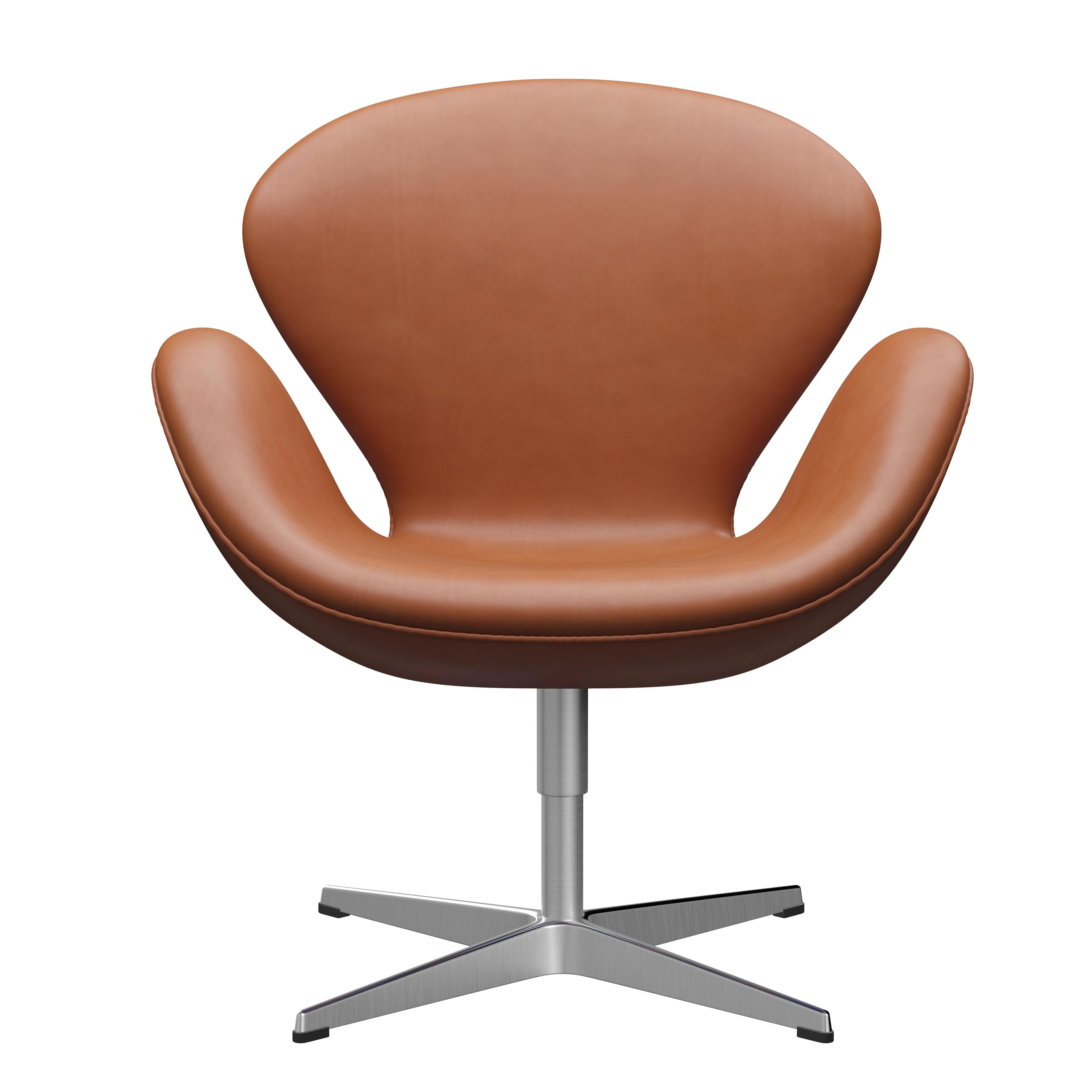 Arne Jacobsen 'Swan' Chair for Fritz Hansen in Leather Upholstery (Cat. 5) For Sale 11