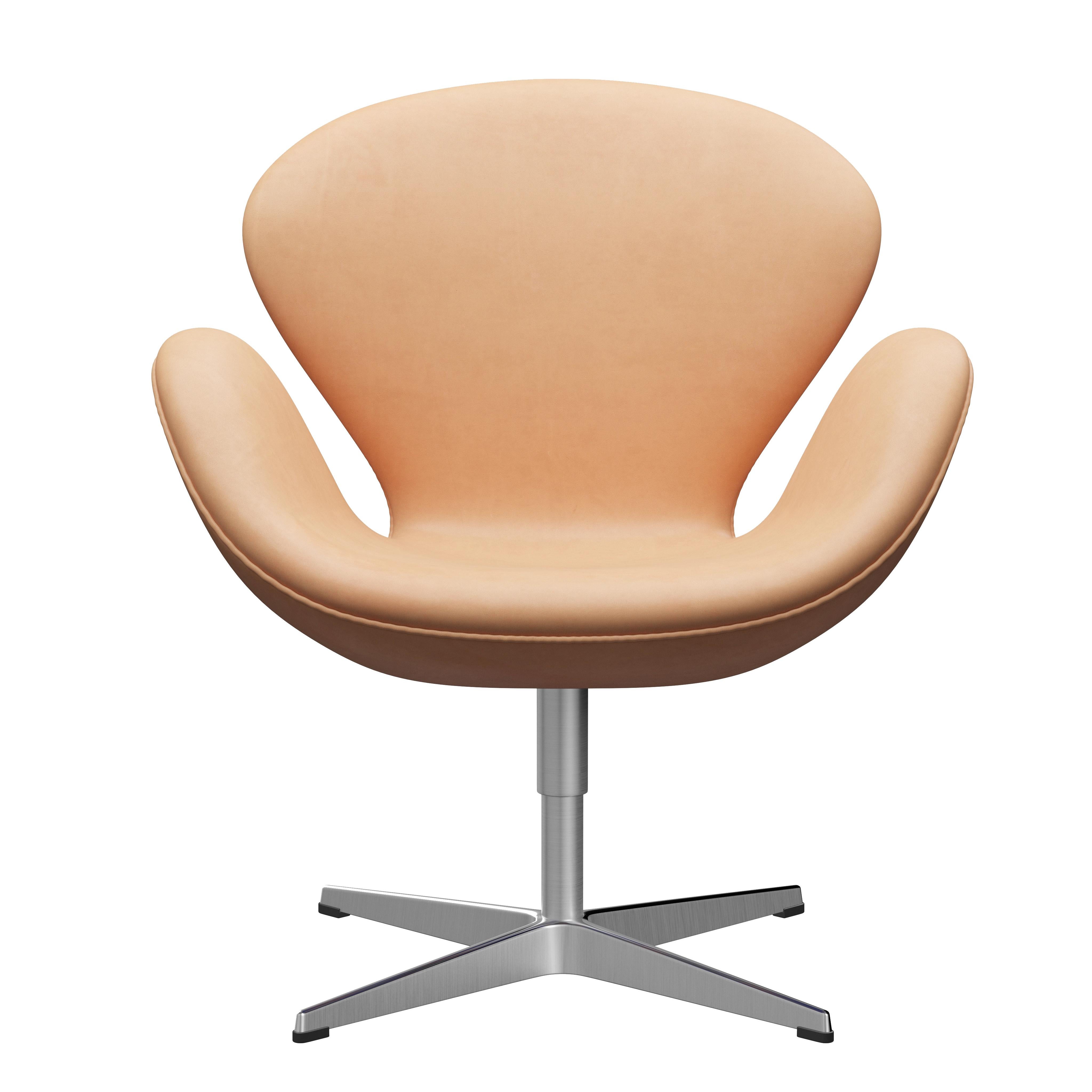 Arne Jacobsen 'Swan' Chair for Fritz Hansen in Leather Upholstery (Cat. 5) For Sale 12
