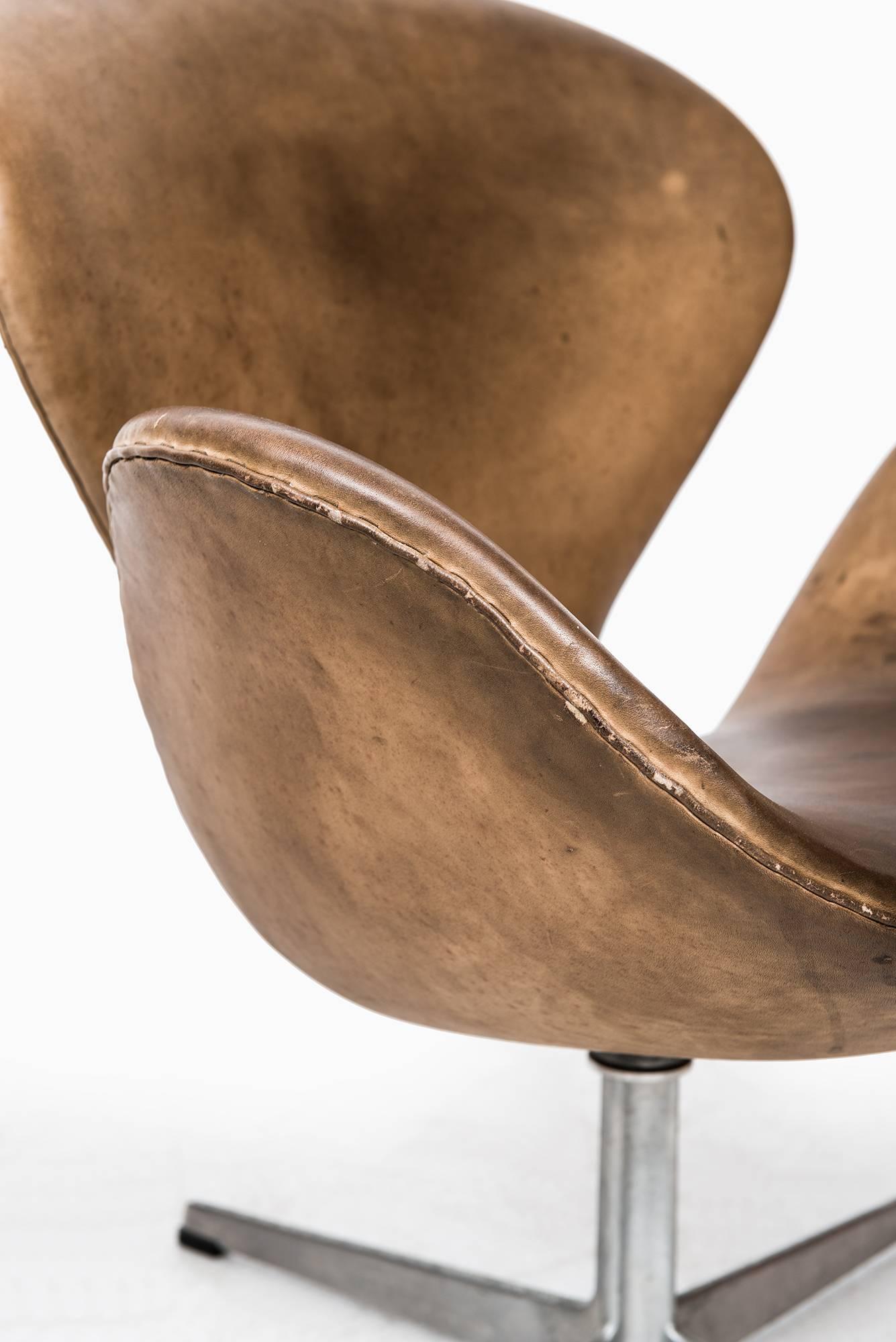 Steel Arne Jacobsen Swan Easy Chairs by Fritz Hansen in Denmark