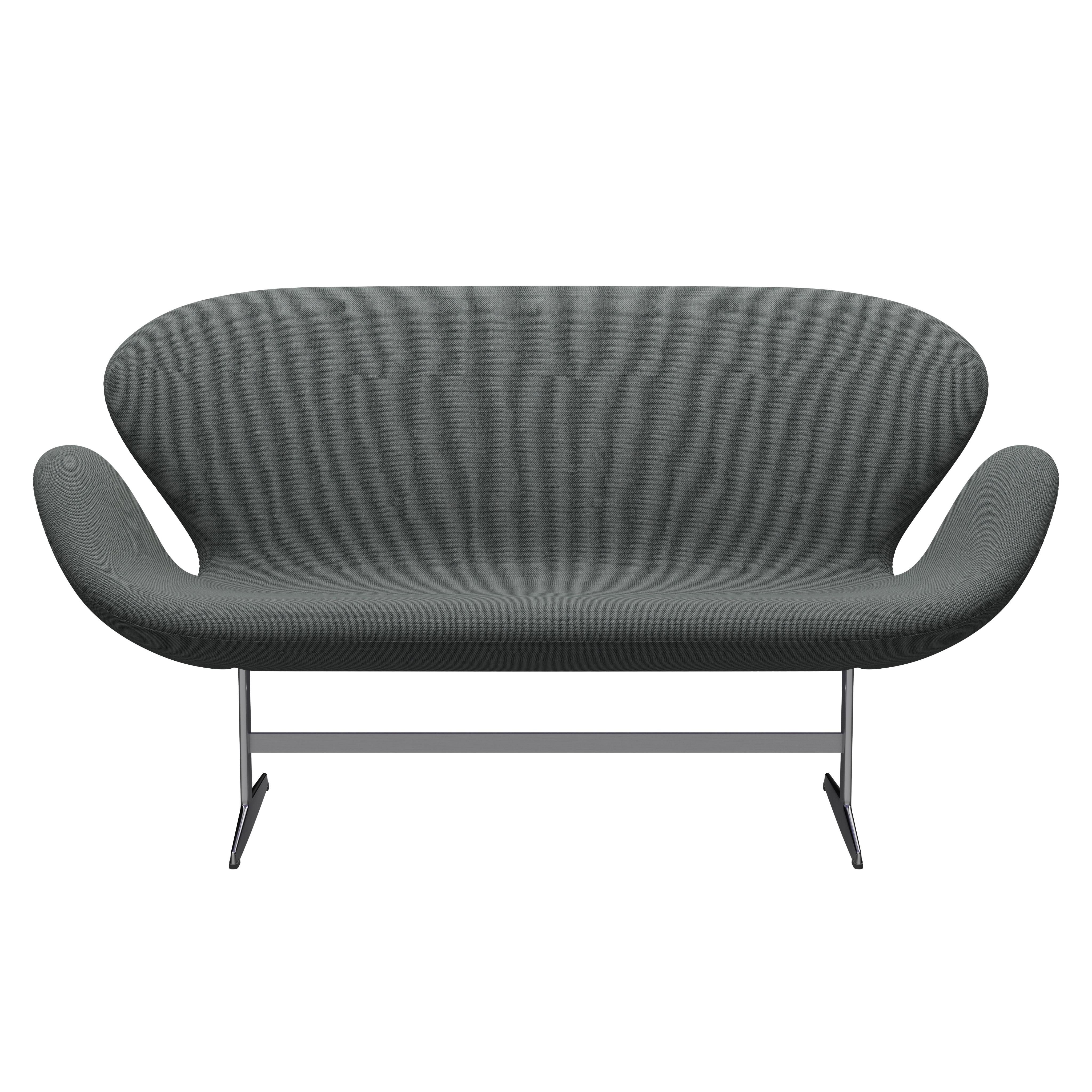 Metal Arne Jacobsen 'Swan' Sofa for Fritz Hansen in Fabric Upholstery (Cat. 2) For Sale