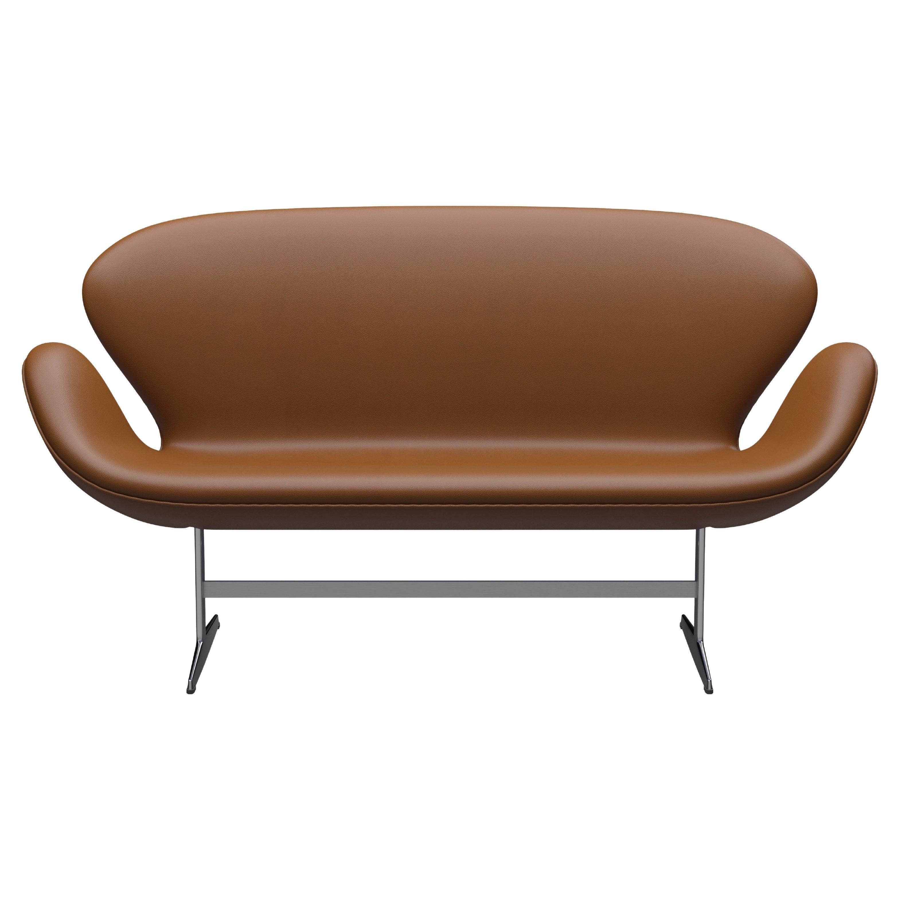 Arne Jacobsen 'Swan' Sofa für Fritz Hansen mit Lederpolsterung (Cat. 4)