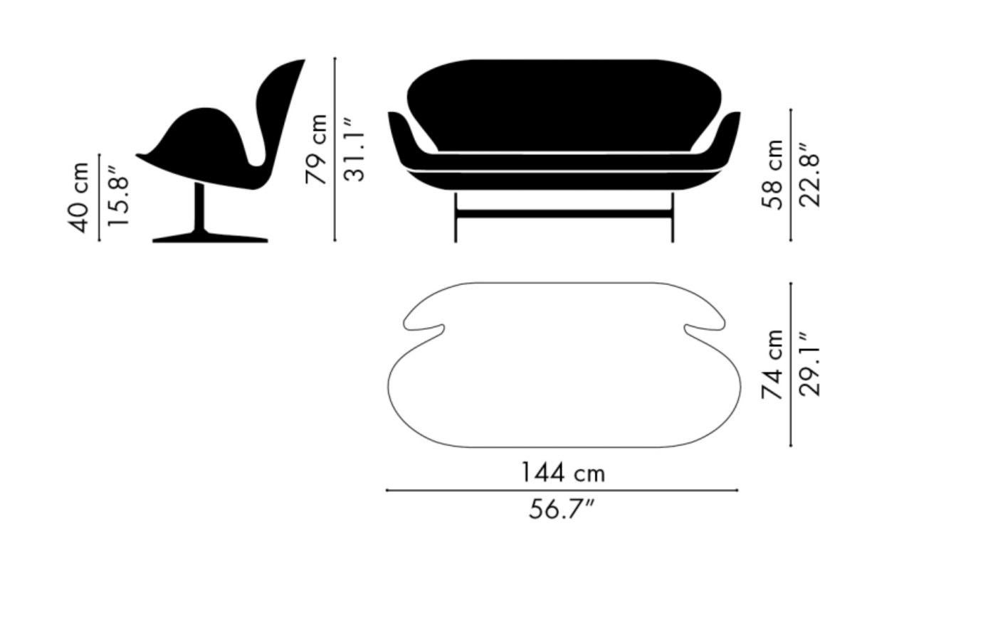 Metal Arne Jacobsen 'Swan' Sofa for Fritz Hansen in Leather Upholstery (Cat. 5) For Sale