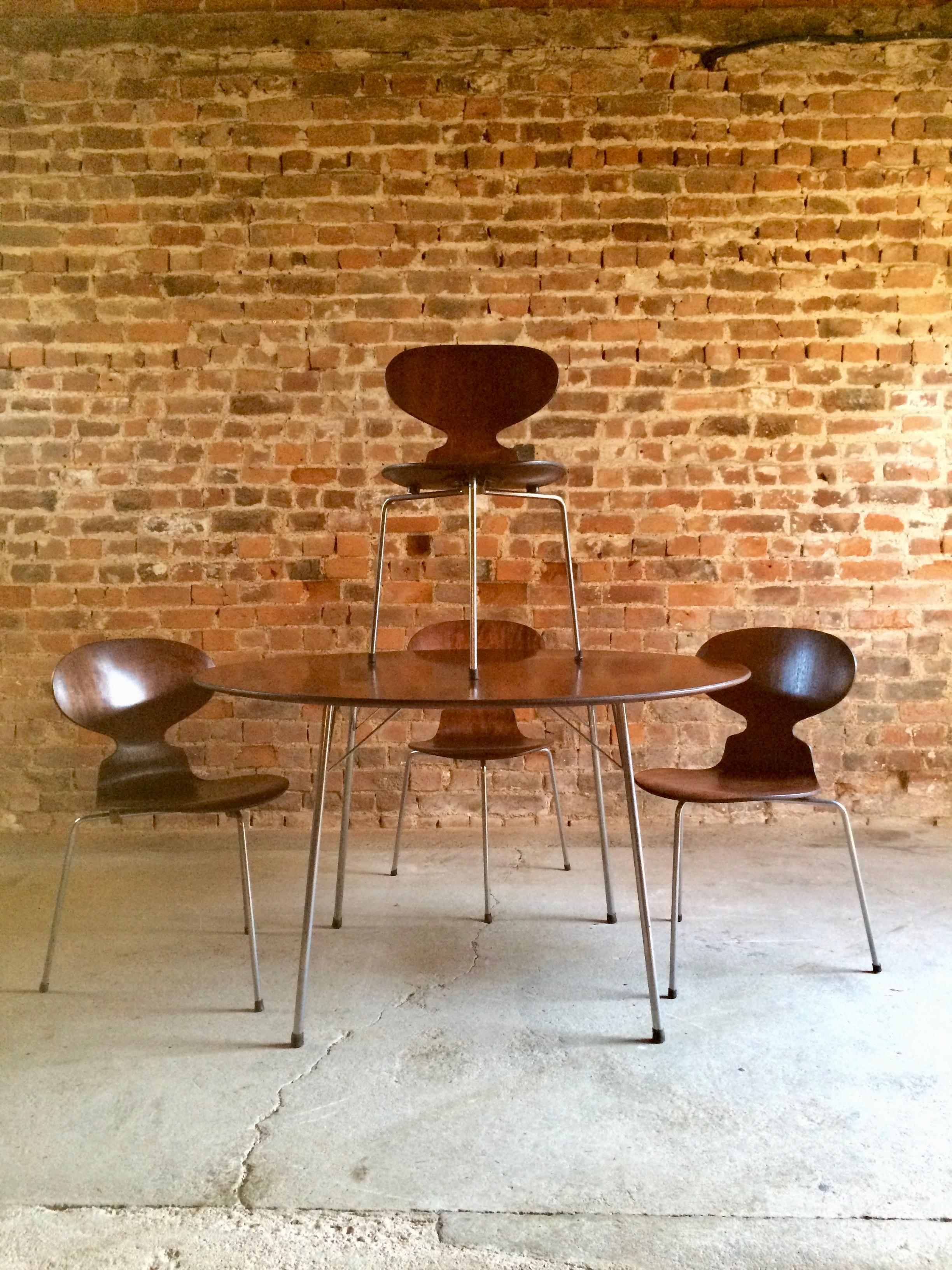 Arne Jacobsen Table and Four Ant Chairs Danish 1950s Midcentury Fritz Hansen 5