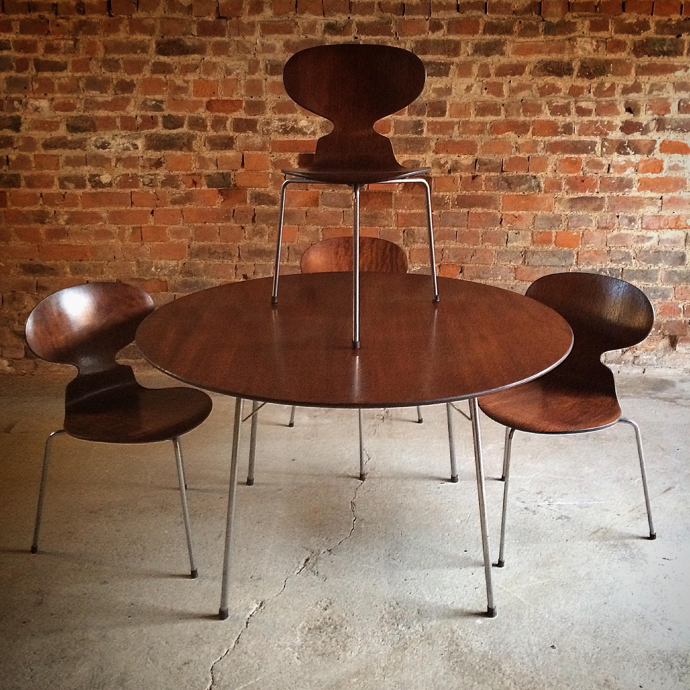 Arne Jacobsen Table and Four Ant Chairs Danish 1950s Midcentury Fritz Hansen 7