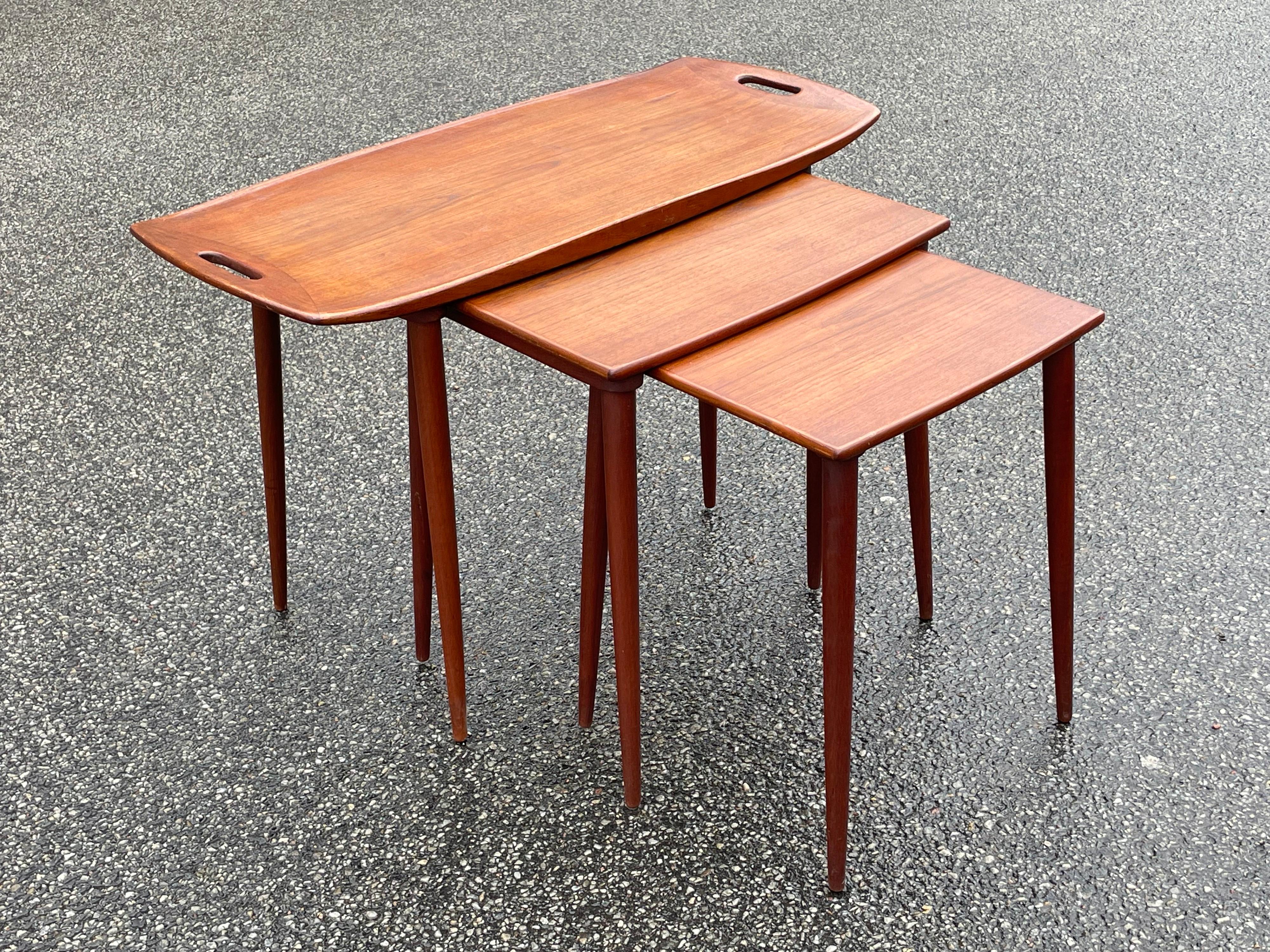 Mid-Century Modern Arne Jacobsen Teak Nesting Tables, 1960´S