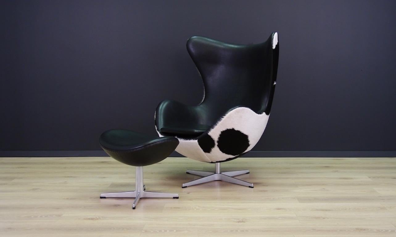 Arne Jacobsen the Egg Chair Cow Leather Elegance, 1980s For Sale 8