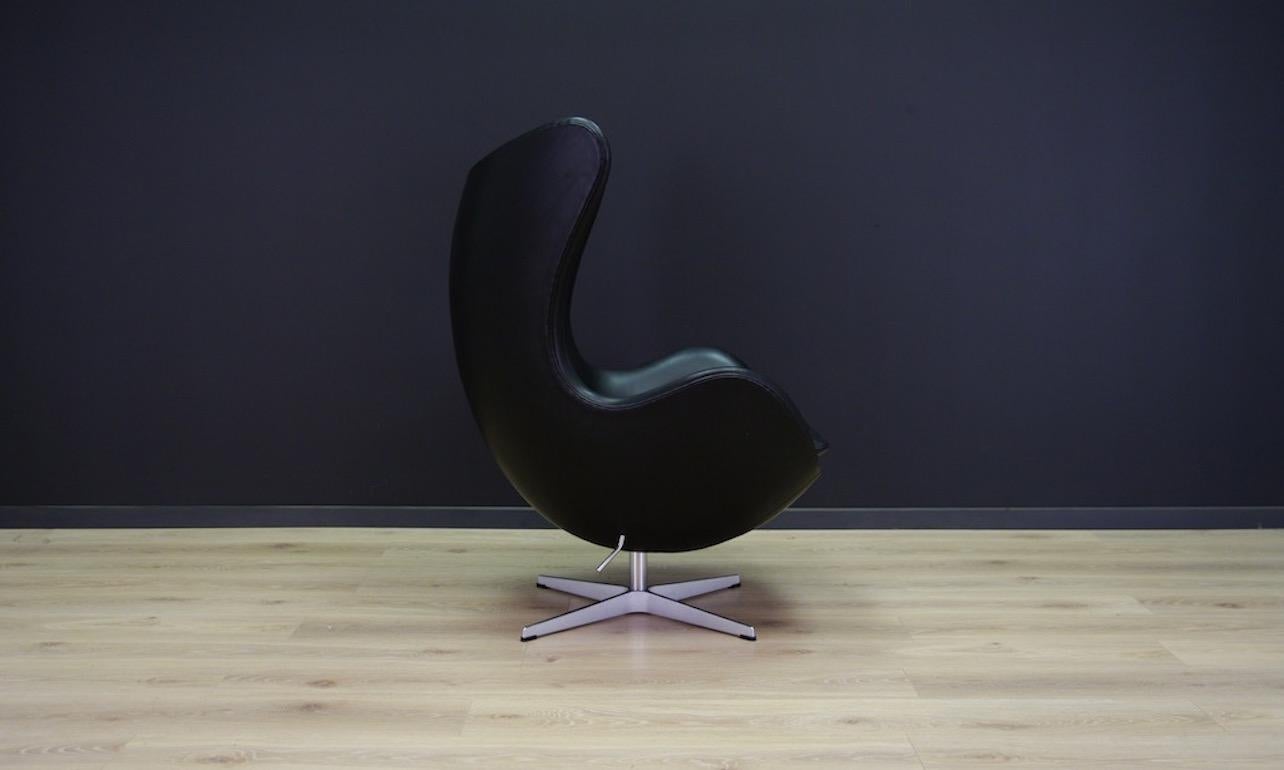 Arne Jacobsen the Egg Chair Elegance Leather Black In Good Condition For Sale In Szczecin, Zachodniopomorskie