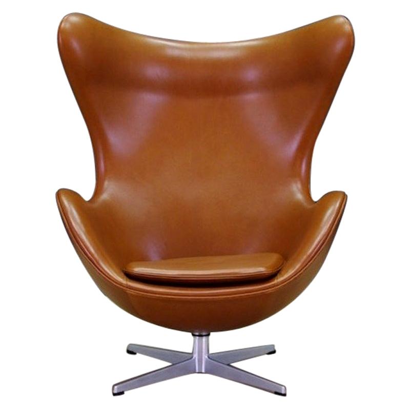 Arne Jacobsen the Egg Chair Elegance Leather Retro For Sale