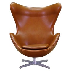 Vintage Arne Jacobsen the Egg Chair Elegance Leather Retro