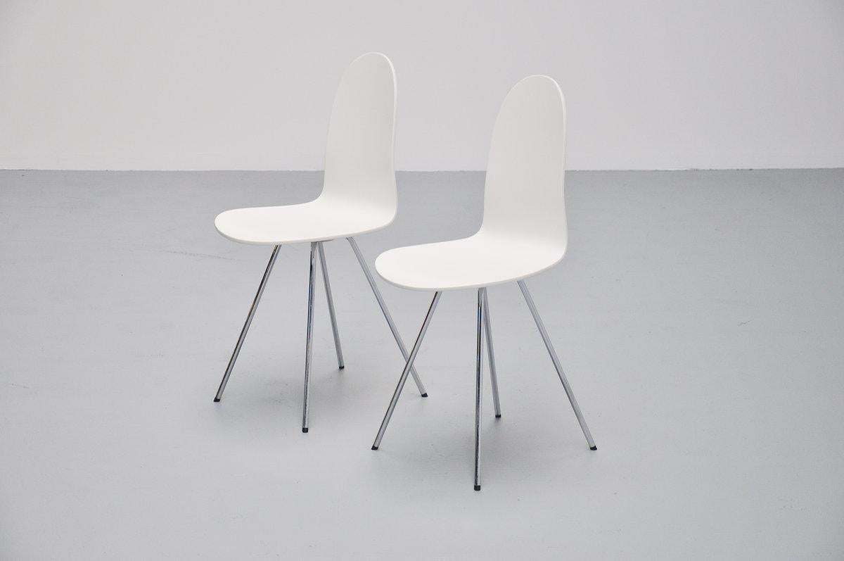 Lacquered Arne Jacobsen Tongue Chairs Fritz Hansen, 1970s
