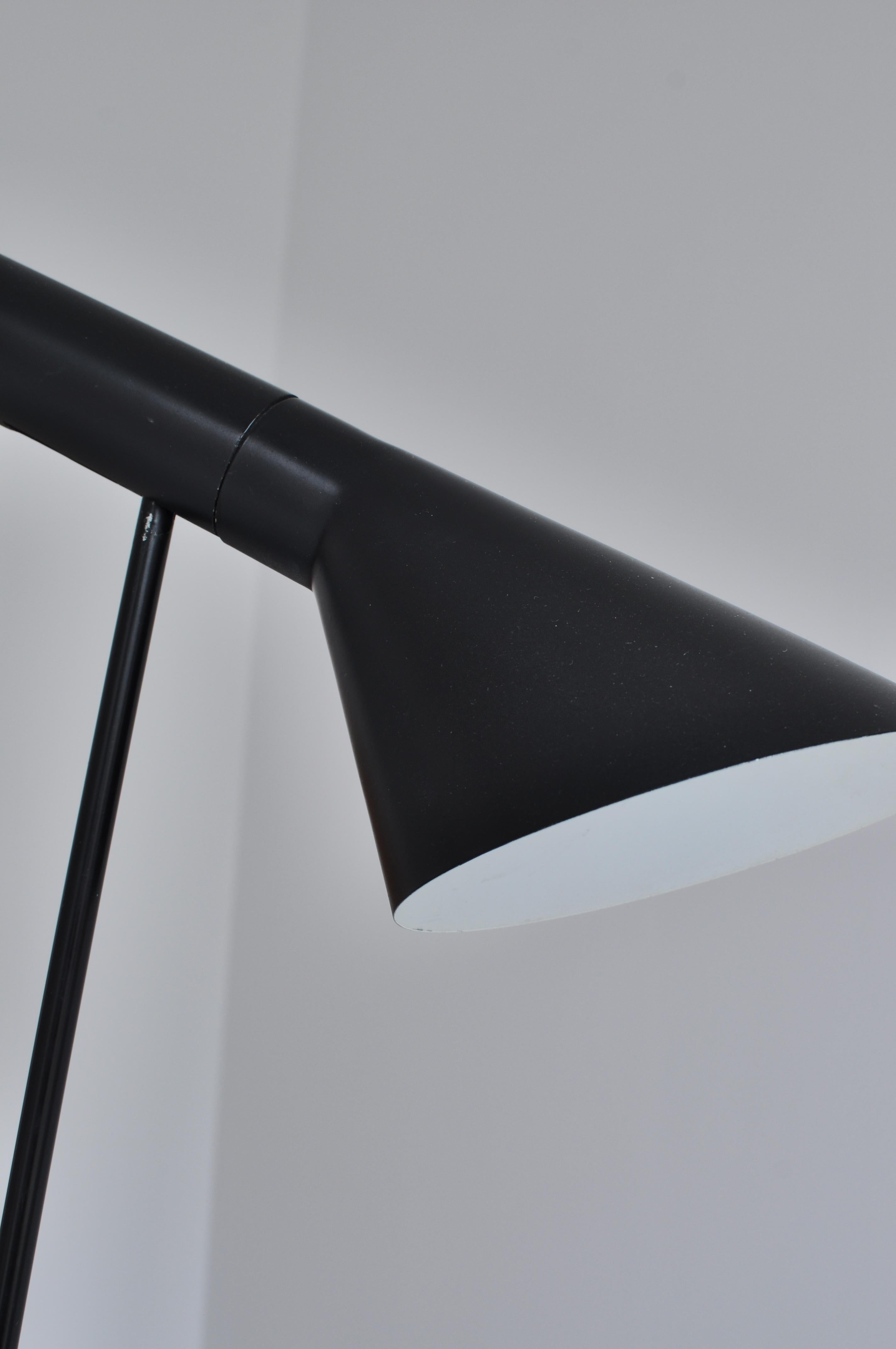 Danish Arne Jacobsen Vintage Black Metal Floor Lamp 