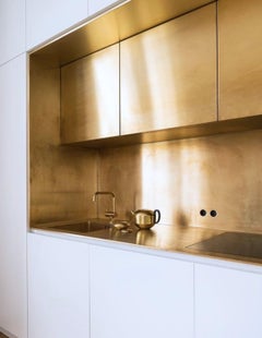 Arne Jacobsen Vola Kitchen Faucet, Natural Brass, KV1 Minimal Modern Fixture