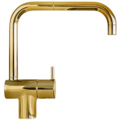 Arne Jacobsen Vola Kitchen Faucet, Natural Brass, KV1 Minimal Modern Fixture