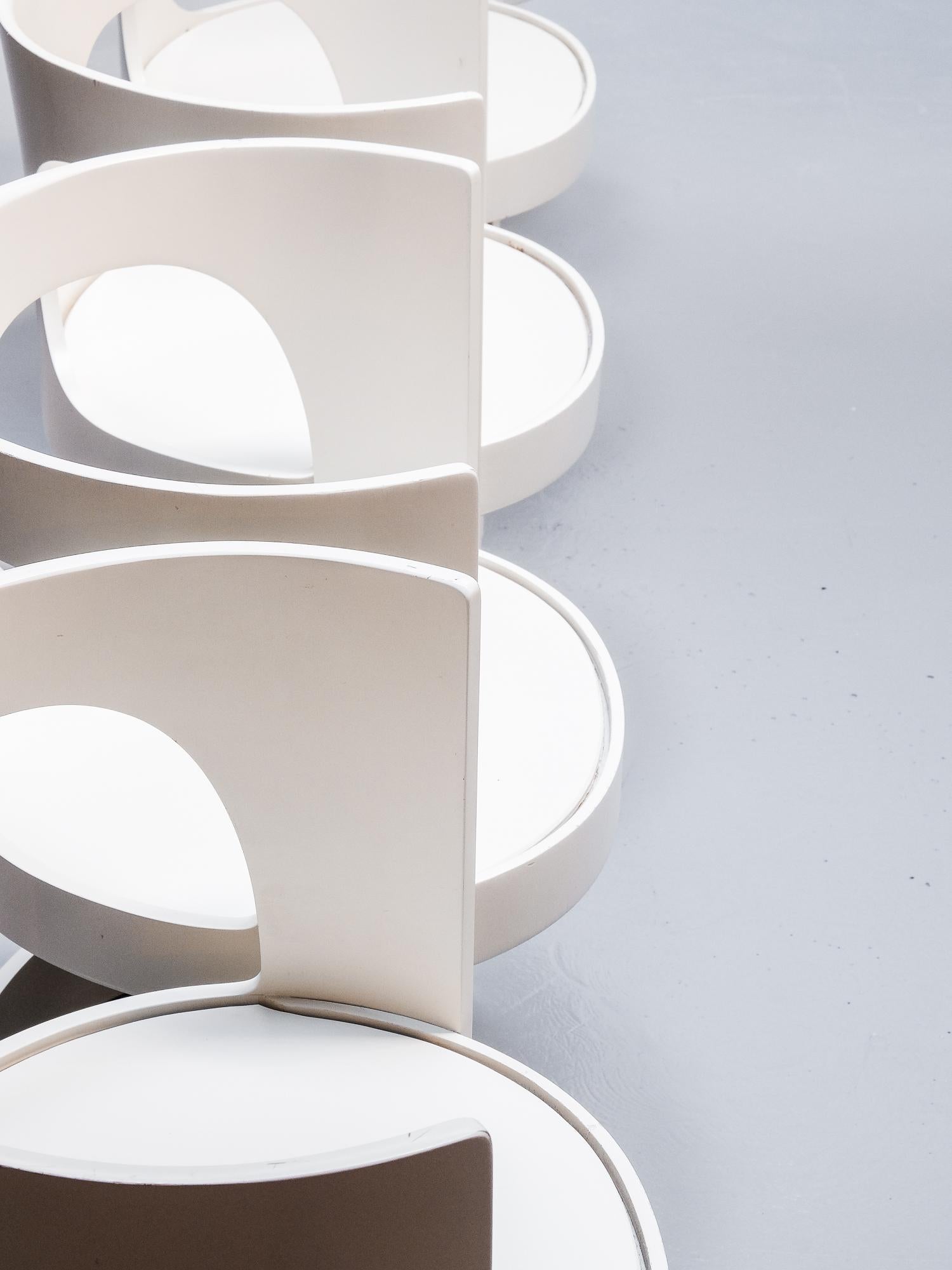 Arne Jacobsen White Lacquered Pre Pop Dining Room Set for Asko, 1969 7