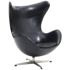 Vintage Arne Jacobson "The Egg Chair" Leather produced  1964 