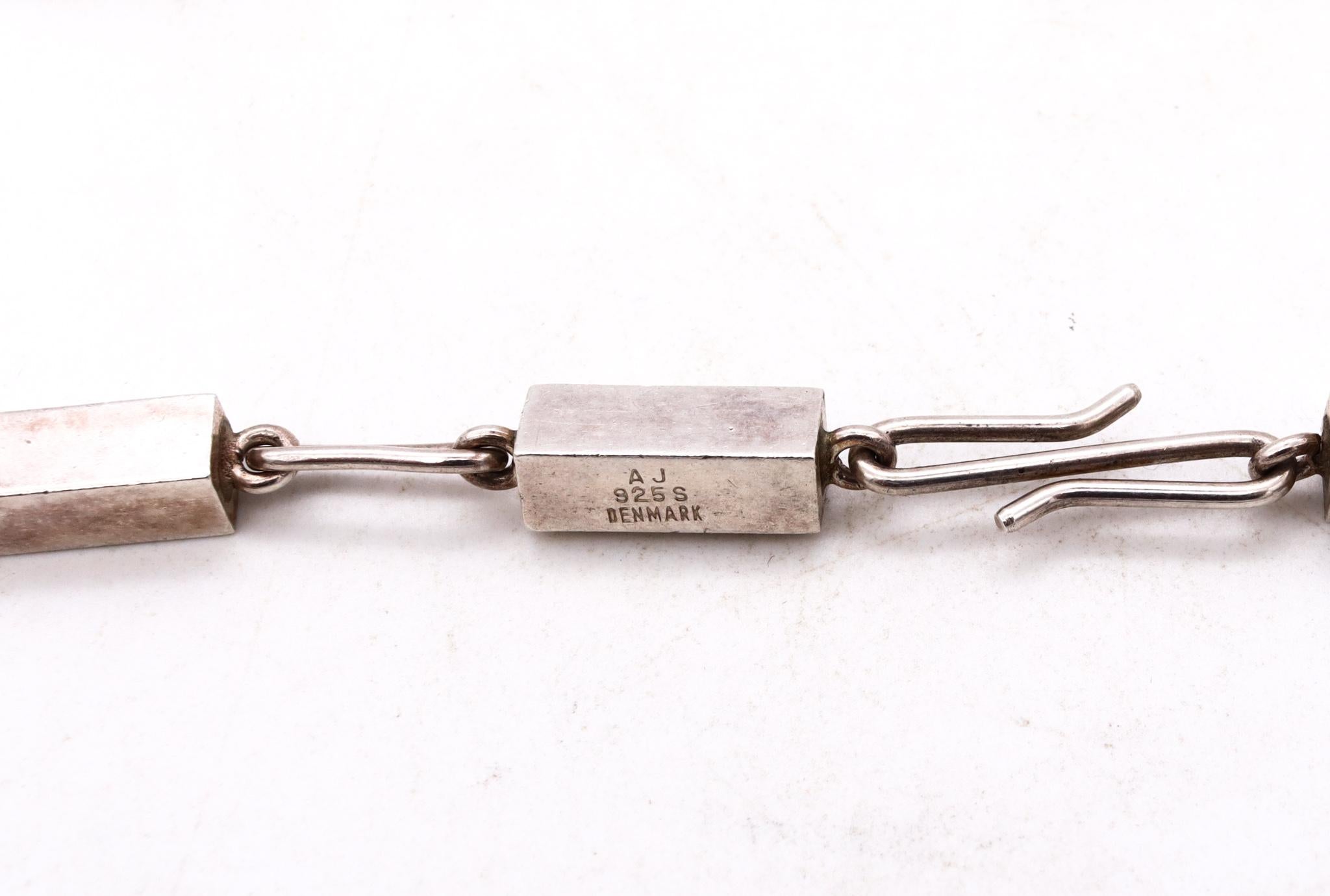 Arne Johansen Geometrische kühne Sautoir-Kette aus 925 Sterlingsilber, Dänemark im Zustand „Hervorragend“ in Miami, FL