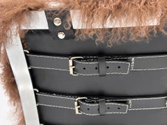 Arne Norell Ari Chair + Ottoman in Chocolate Mongolian Sheepskin, 1970's, Sweden