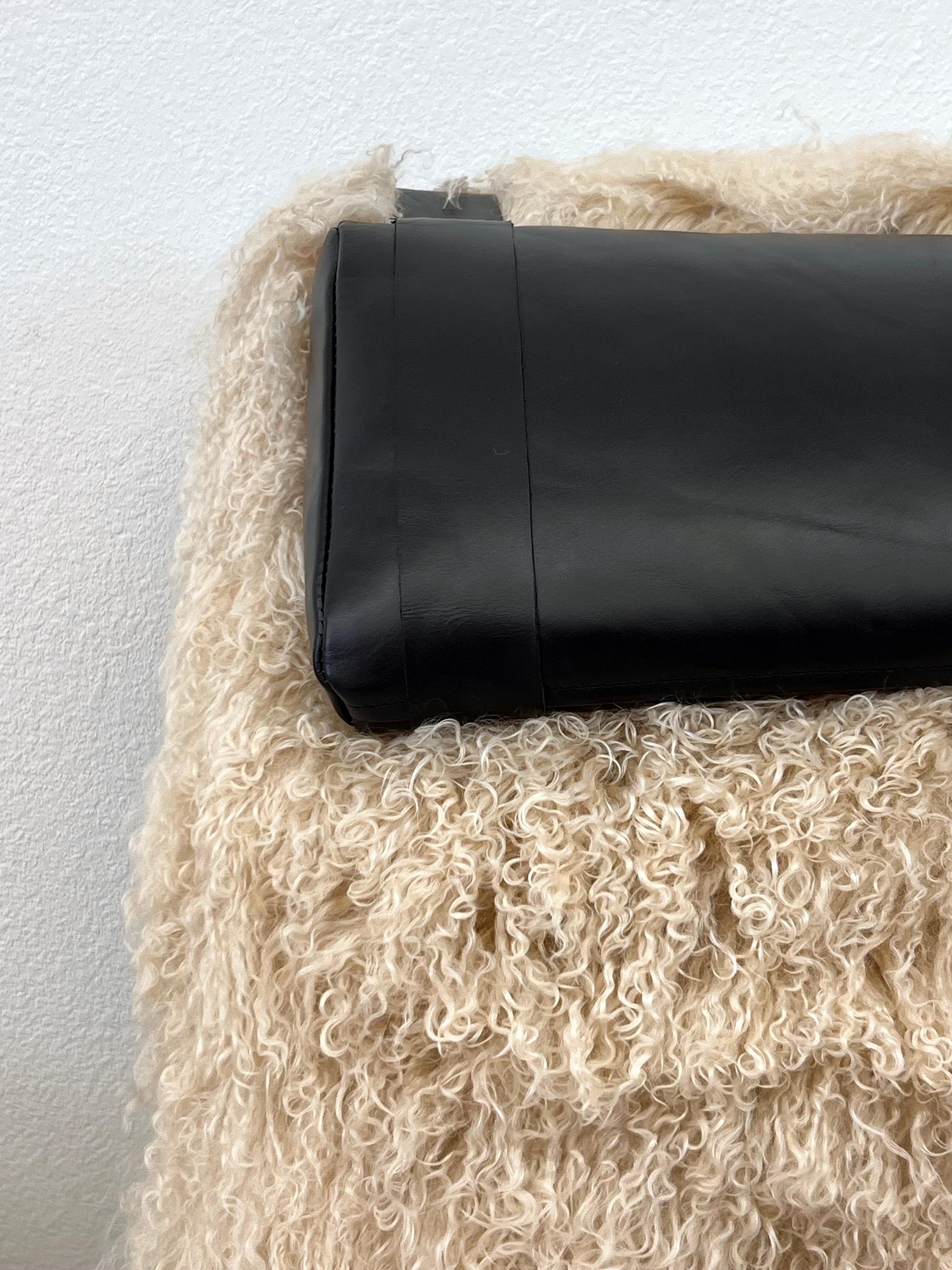 Arne Norell Ari Chairs in Mongolian Sheepskin and Leather, A Pair In Good Condition In Culver City, CA