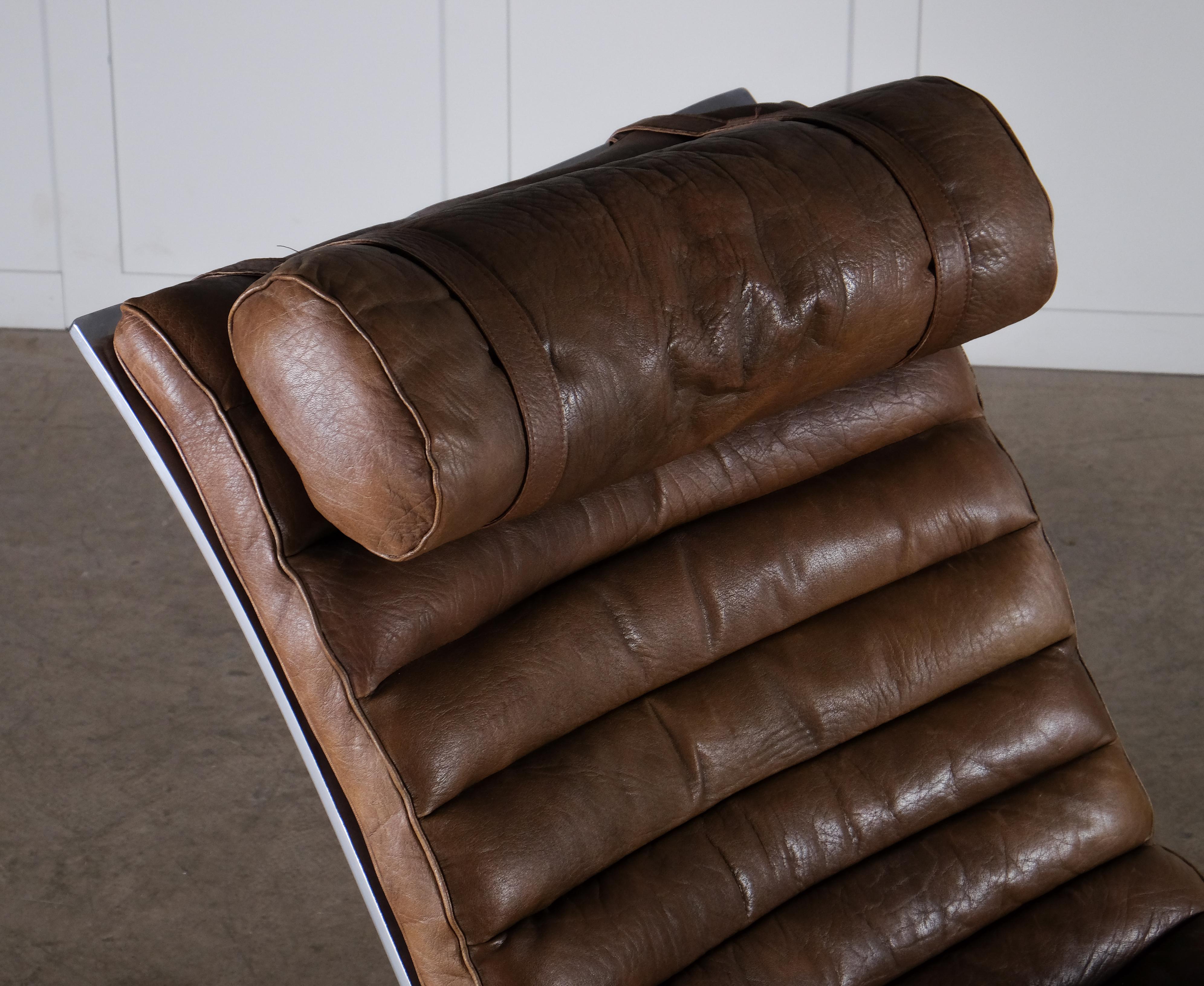 Arne Norell 'Ari' Easy Chair in Brown Leather, Sweden, 1970s In Good Condition For Sale In Stockholm, SE