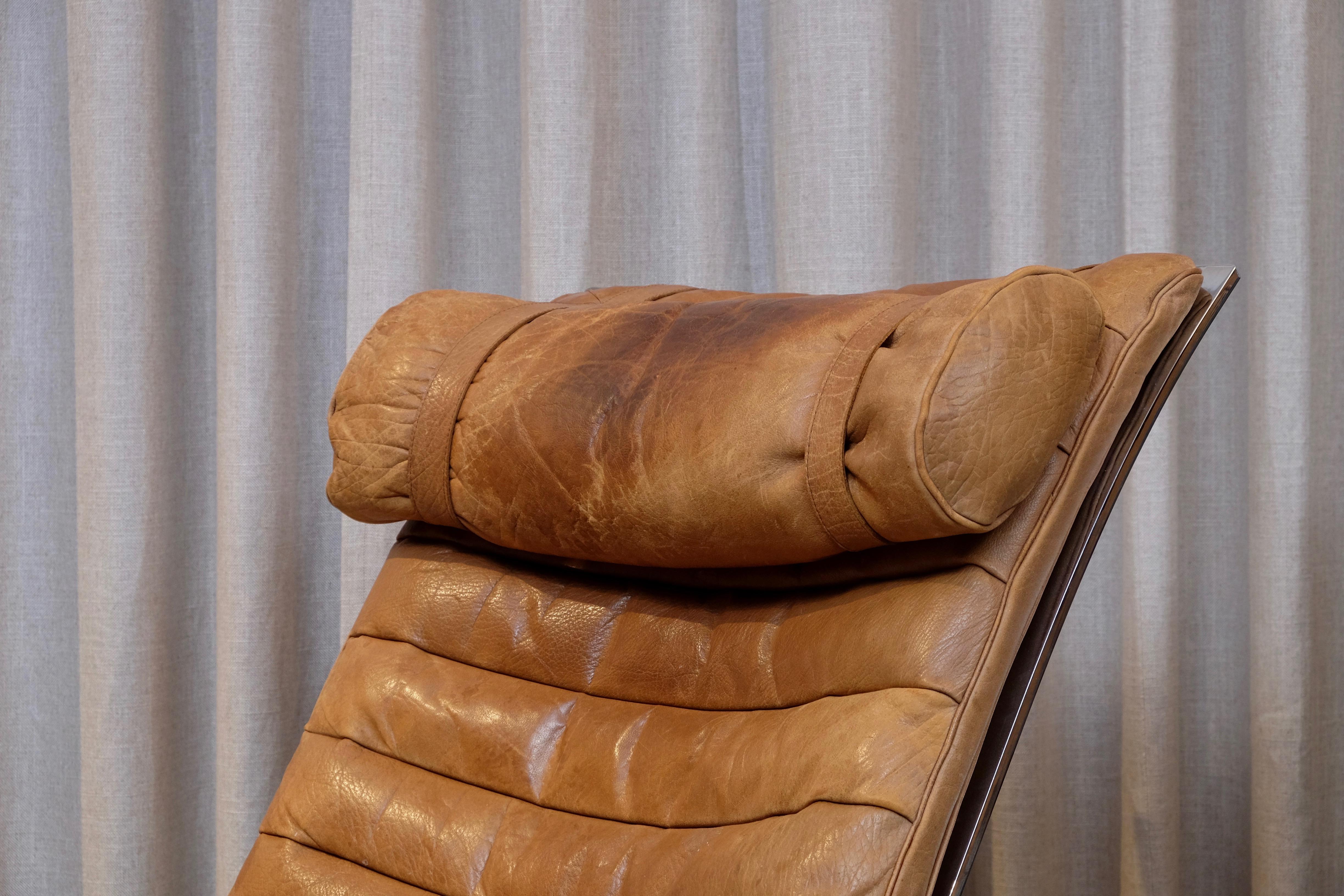 Fauteuils Ari d'Arne Norell en cuir marron cognac, Suède, années 1960 6