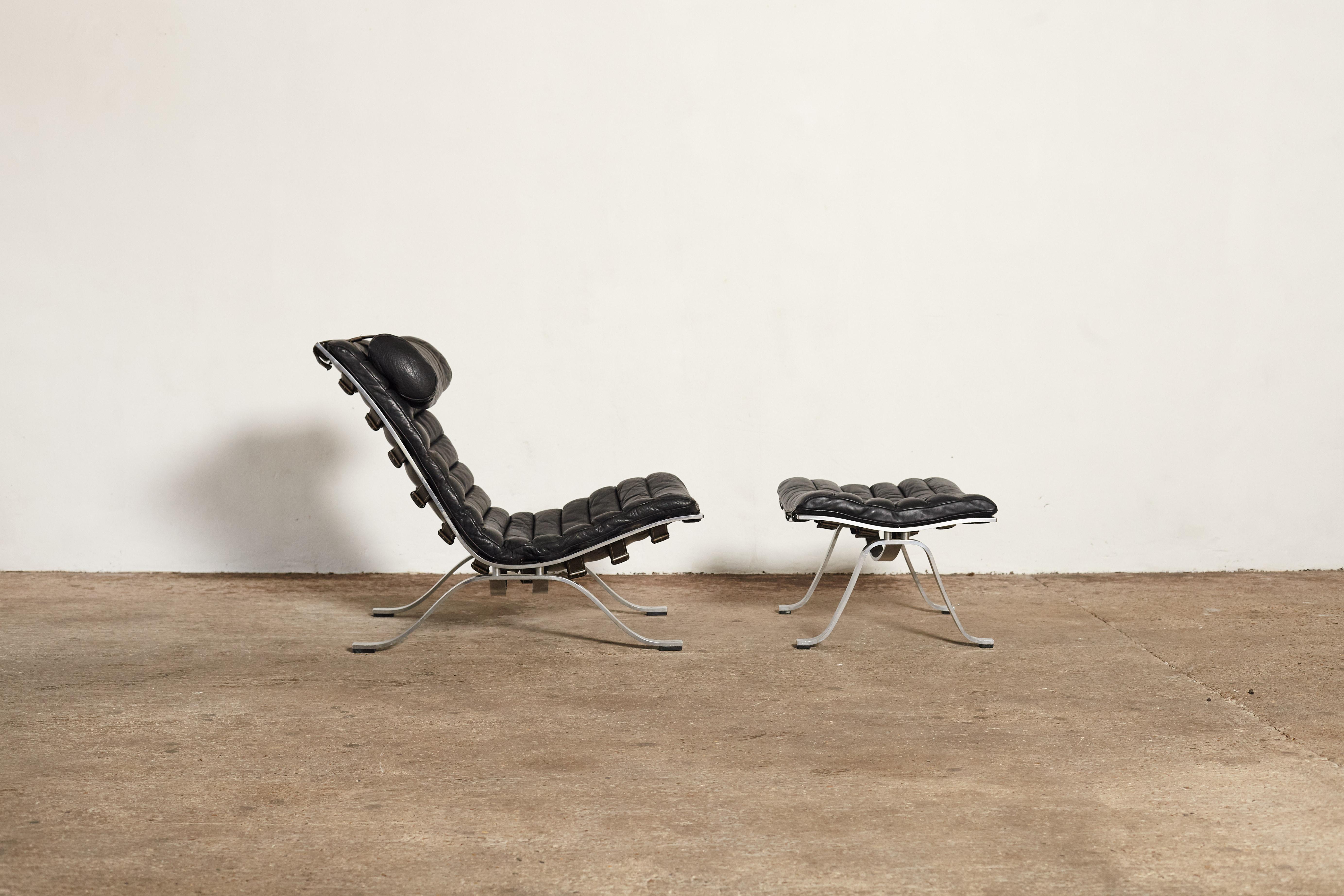 Arne Norell Ari Lounge Chair and Ottoman, 1970s, Sweden 6
