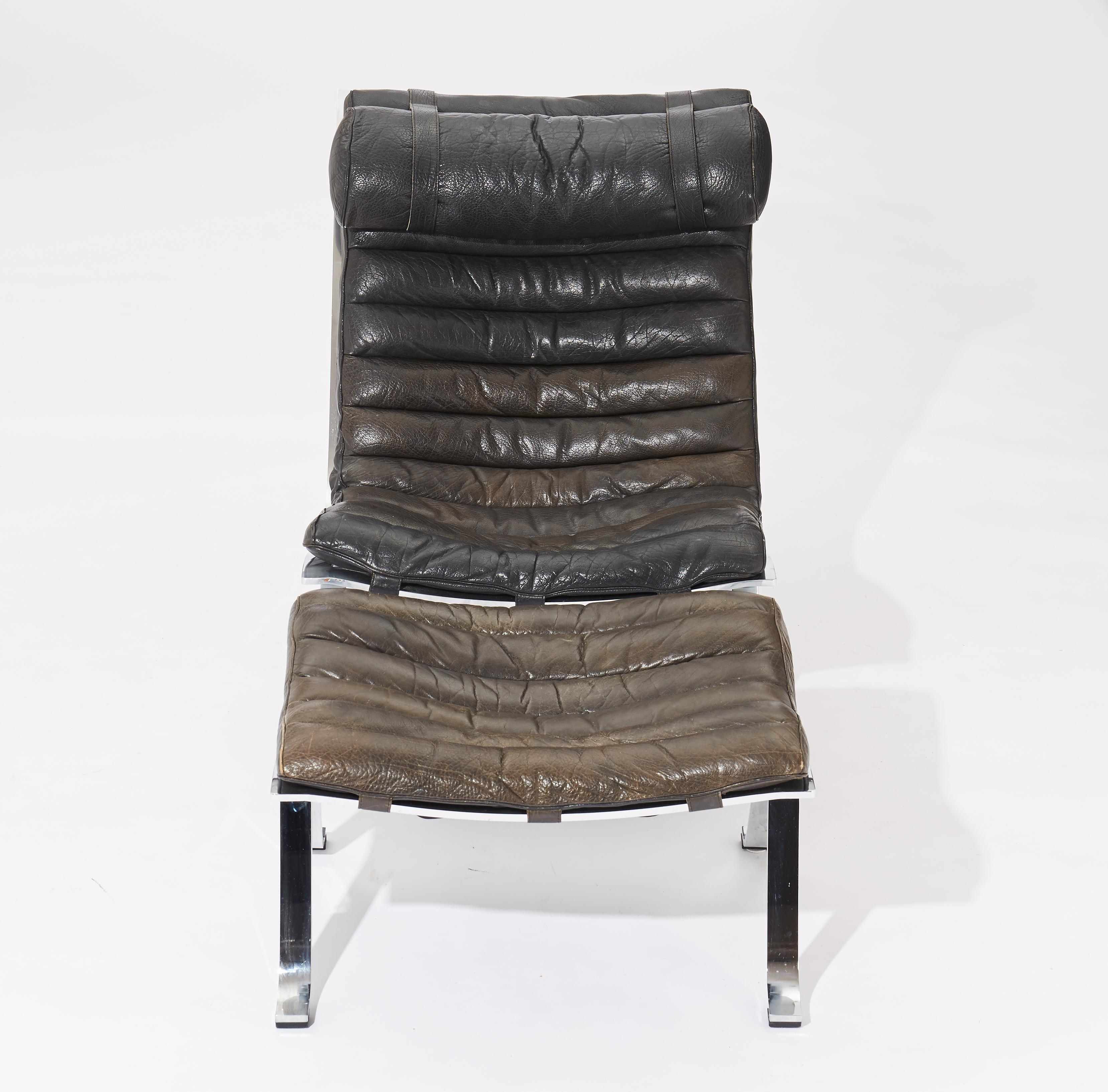 Swedish Arne Norell Ari Lounge Chair and Ottoman, 1970s, Sweden