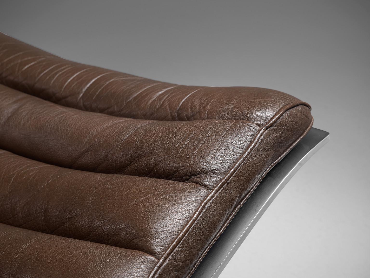 Arne Norell 'Ari' Lounge Chair and Ottoman in Dark Brown Leather 1