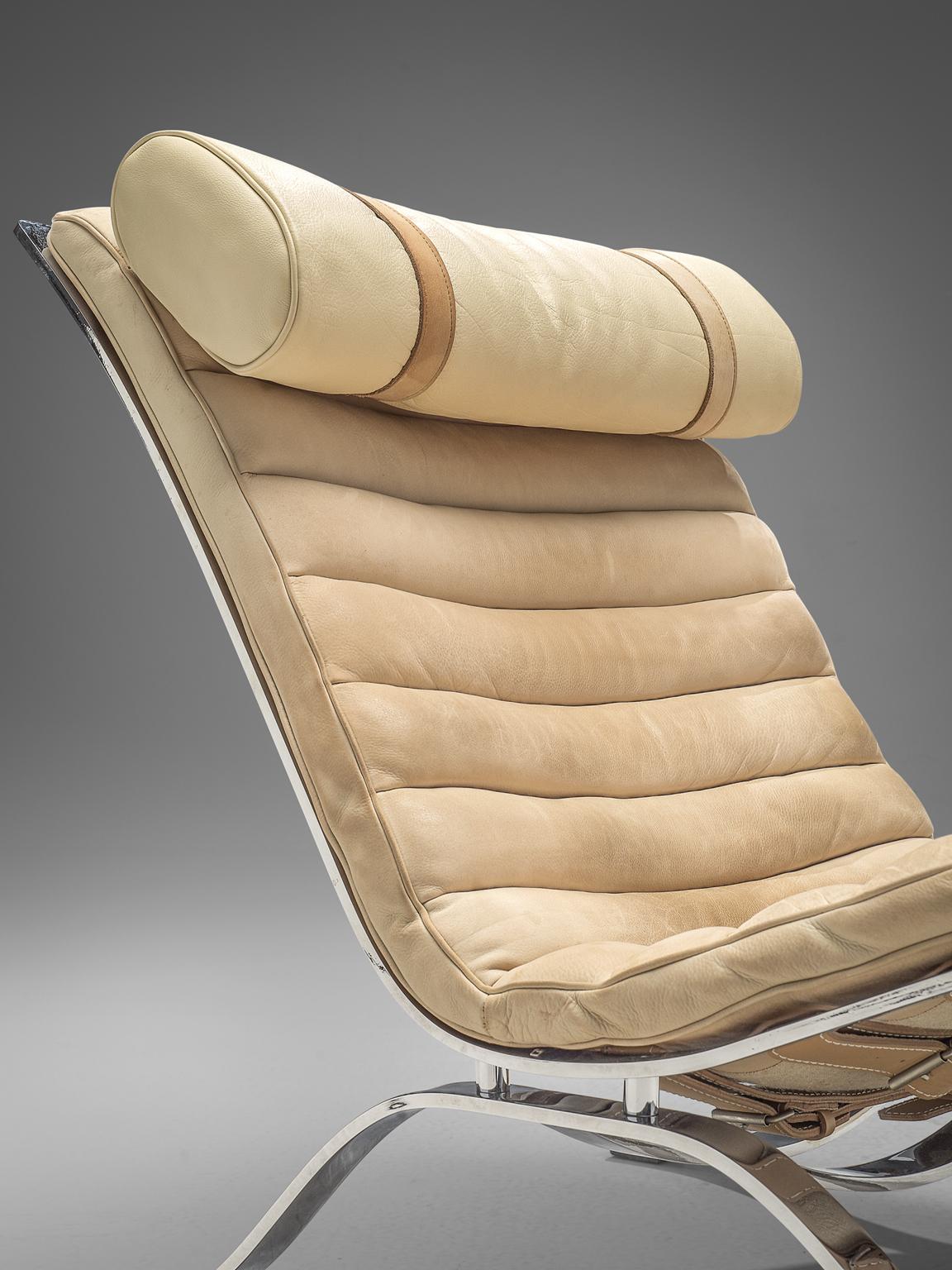 Arne Norell ' Ari' Lounge Chair and Ottoman in Leather In Good Condition In Waalwijk, NL