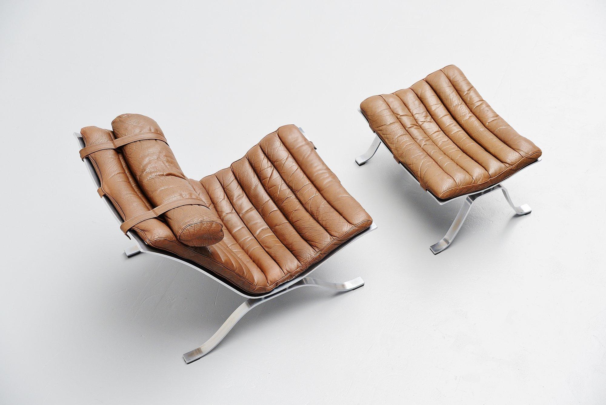 Swedish Arne Norell Ari Lounge Chair and Ottoman, Sweden, 1966