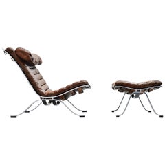 Vintage Arne Norell Ari Lounge Chair and Ottoman, Sweden, 1966