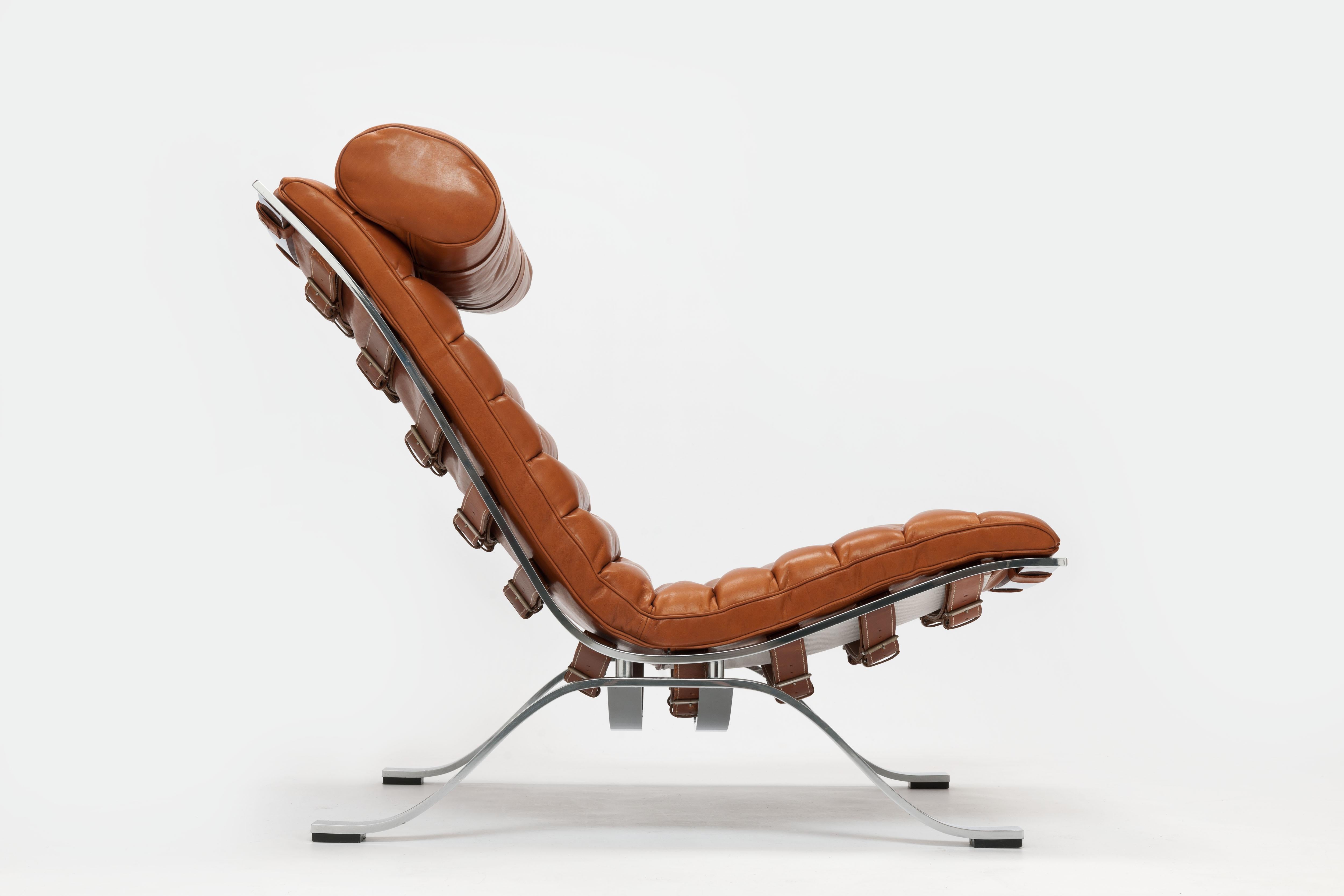 Swedish Arne Norell ARI Lounge Chair in Cognac Leather
