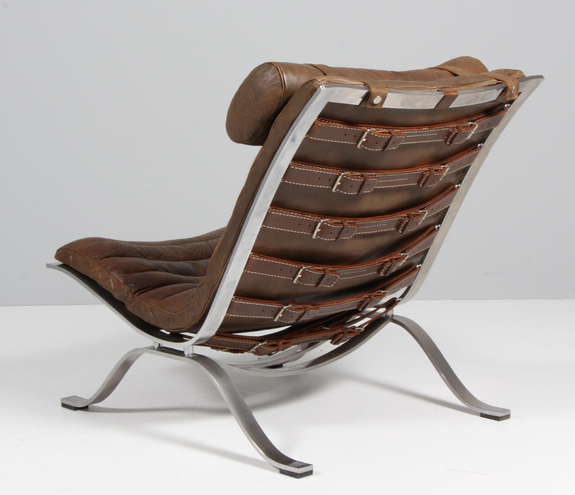 Arne Norell Ari Lounge Chair in Patinated Leather 1