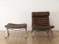 Arne Norell Ari Lounge Chair mit Ottomane 1960er Jahre