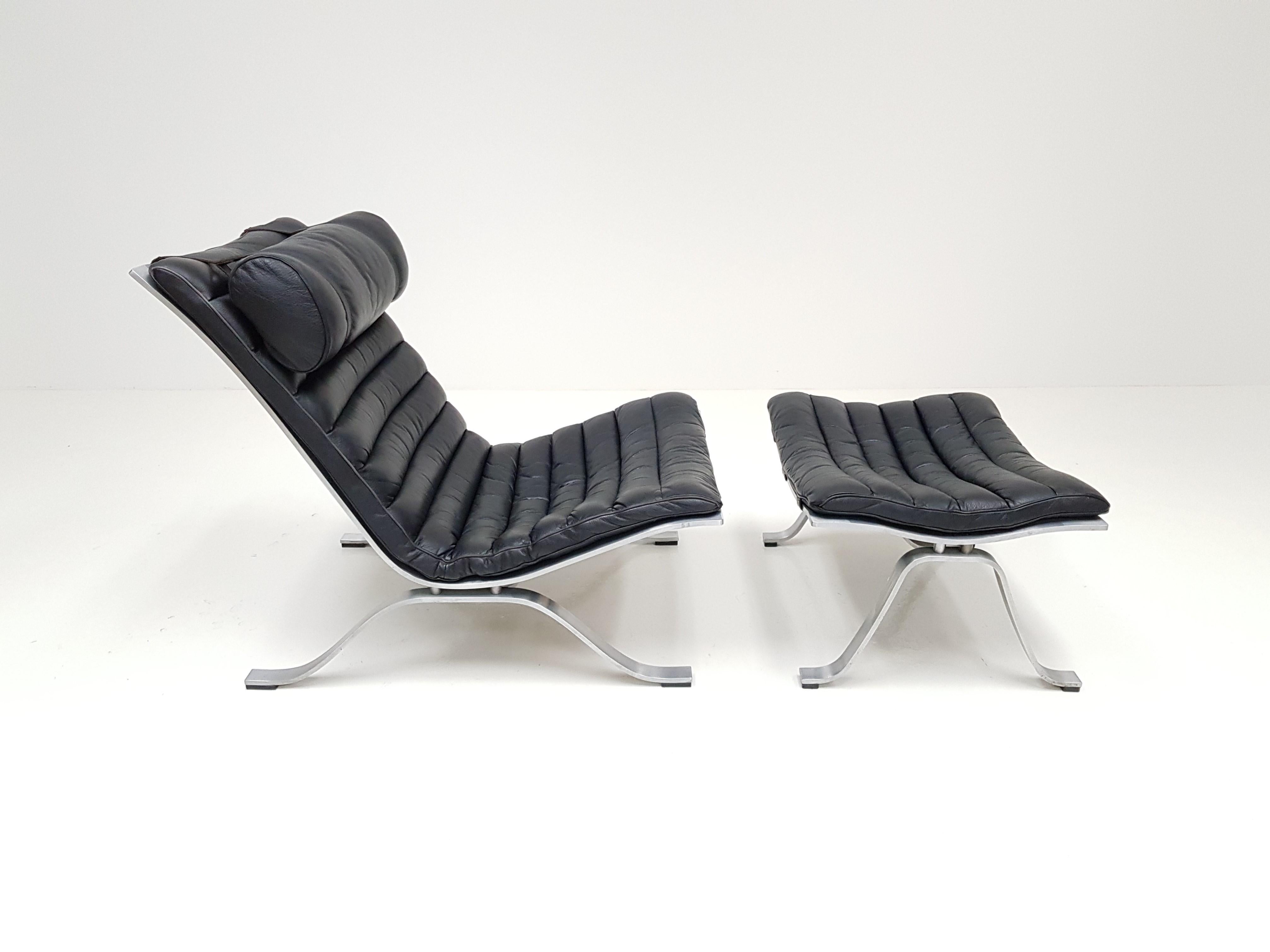 Swedish Arne Norell 'Ari' Lounge Chair with Ottoman, 1966, Norell Möbe