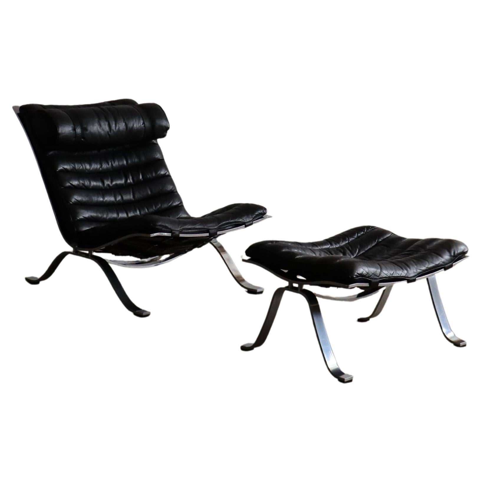 Arne Norell Ari lounge chair with Ottoman Sweden 1966 For Sale