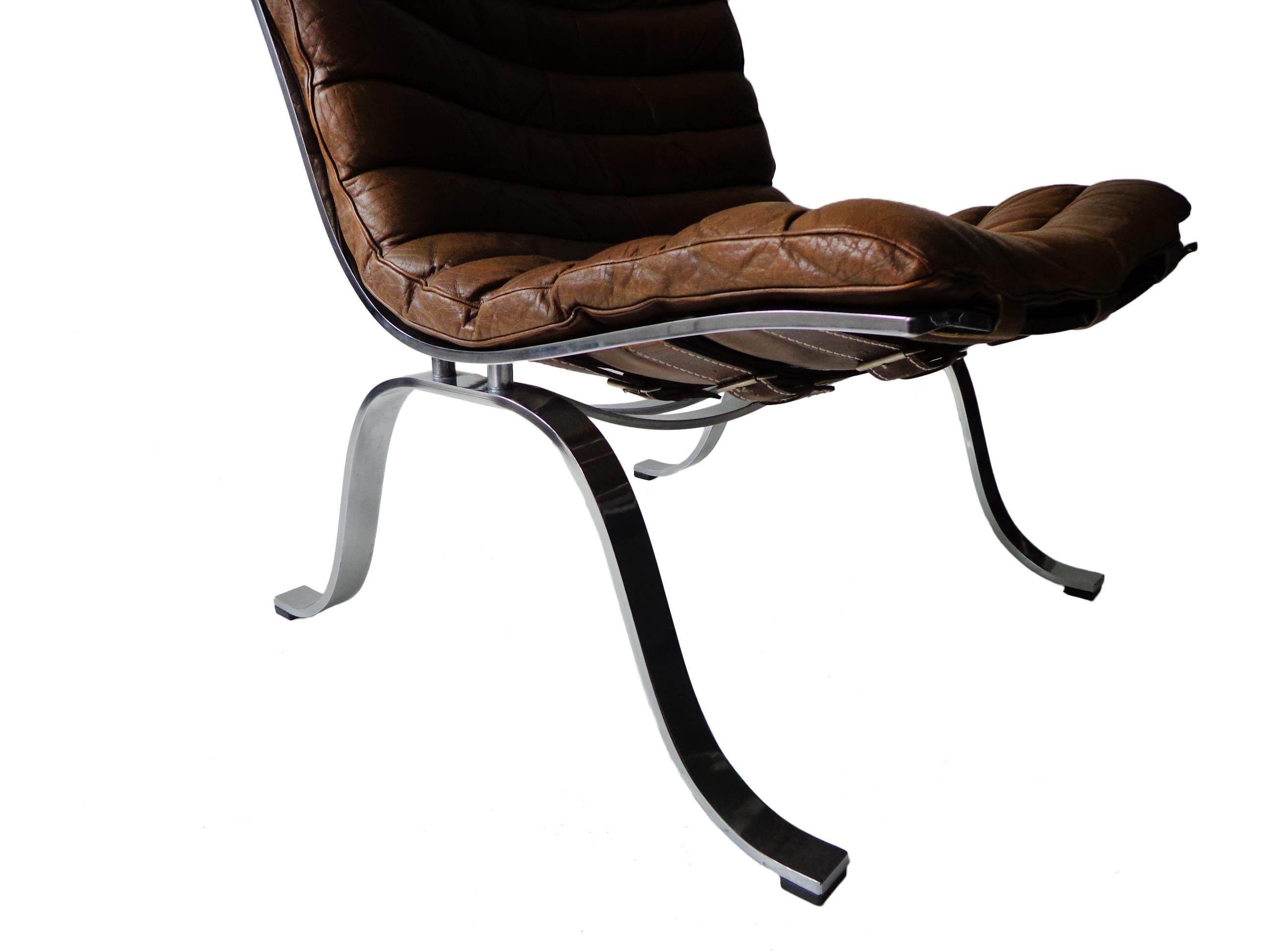 Late 20th Century Arne Norell ‘Ariet’ Lounge Chair in Original Cognac/Brown Leather For Sale