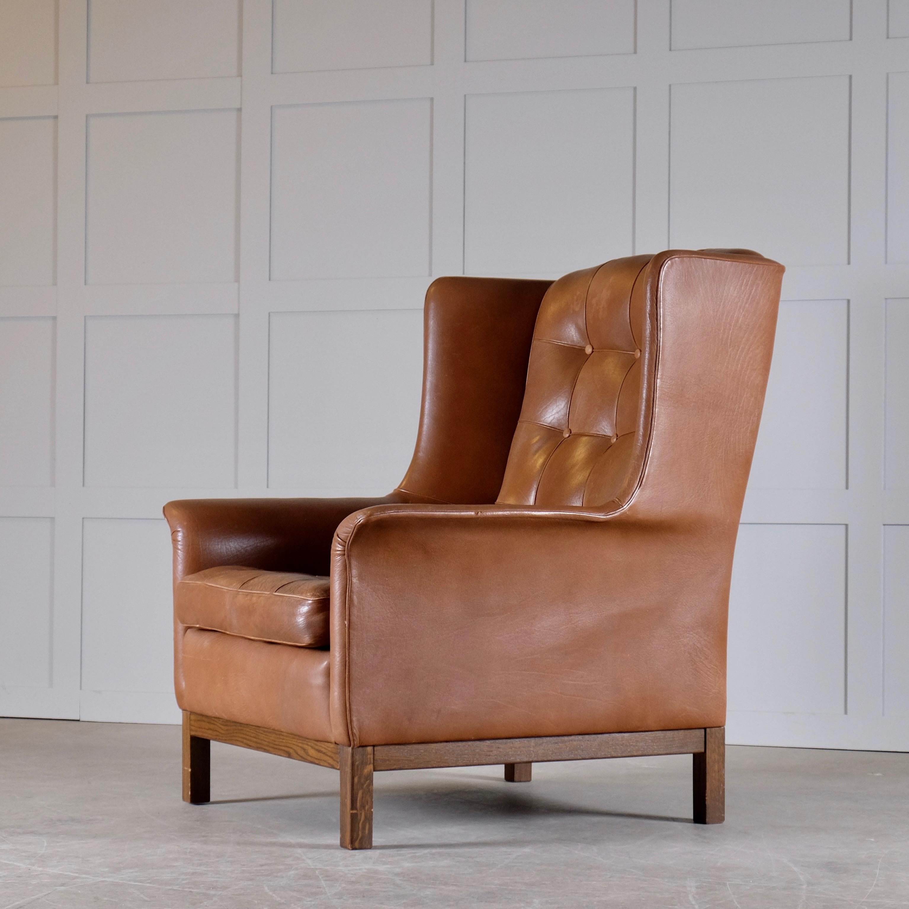 Arne Norell Buffalo Leather Easy Chair, 1960s 4