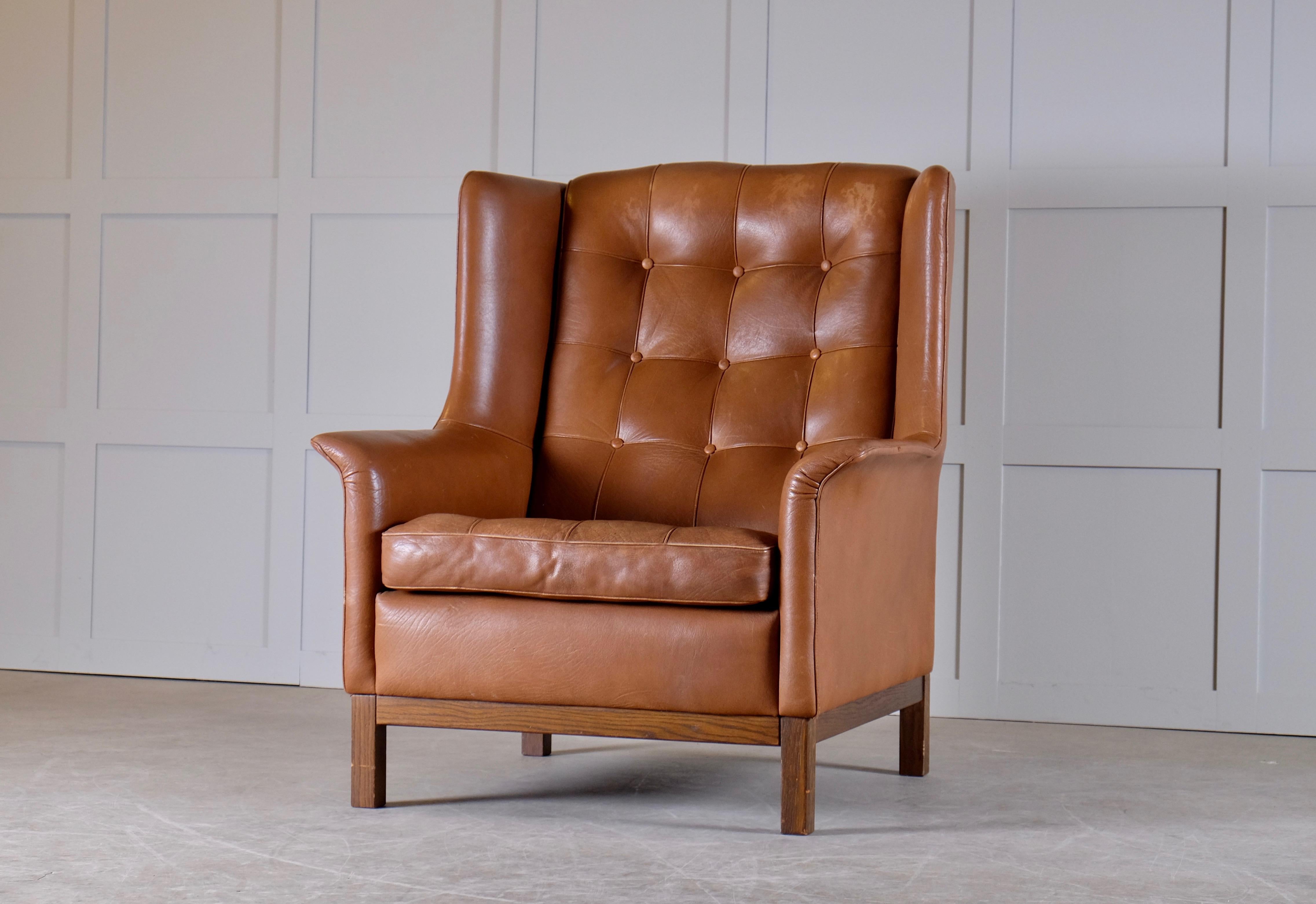 Arne Norell Buffalo Leather Easy Chair, 1960s 5