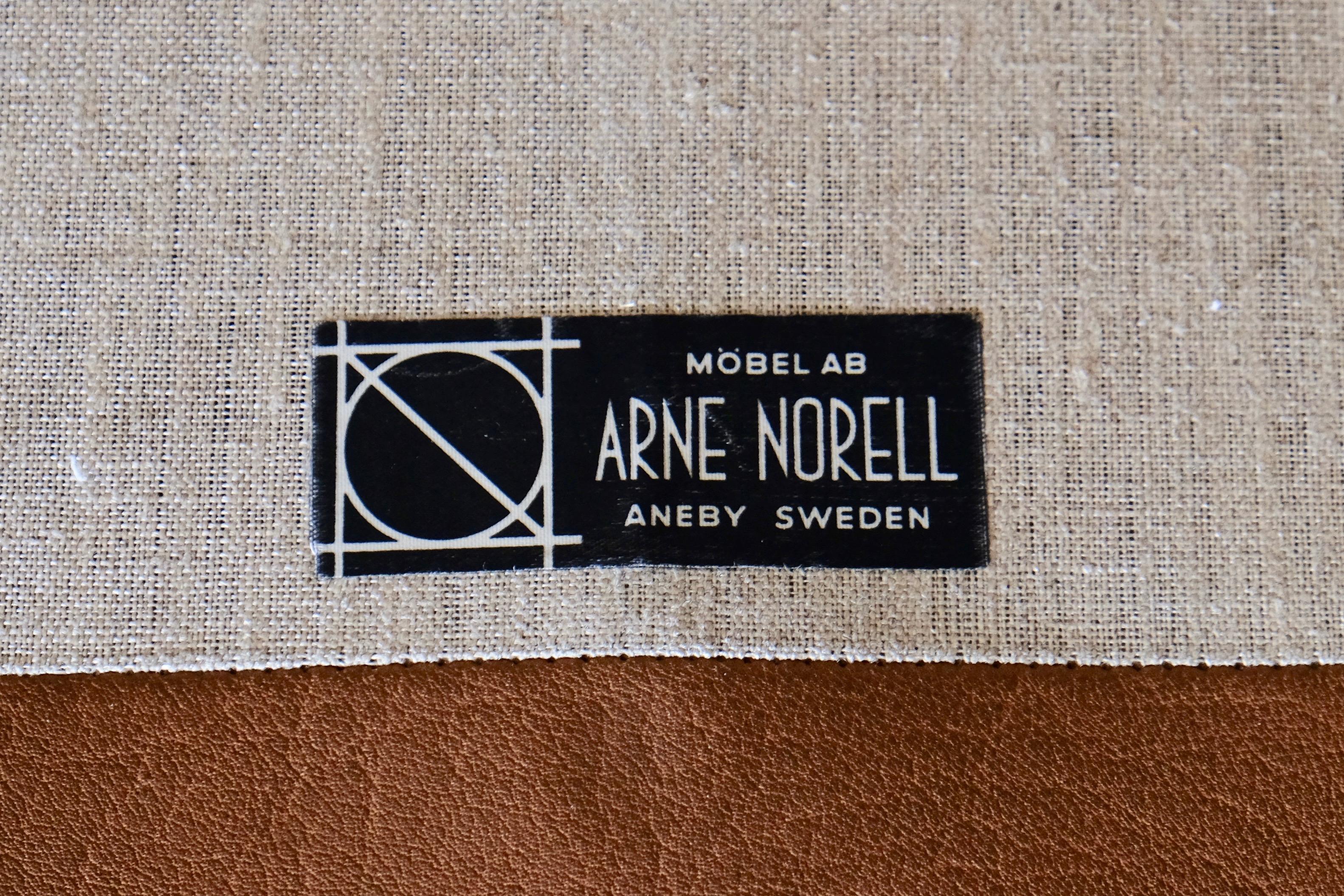 Arne Norell Buffalo Leather Easy Chair, 1960s In Good Condition In Stockholm, SE