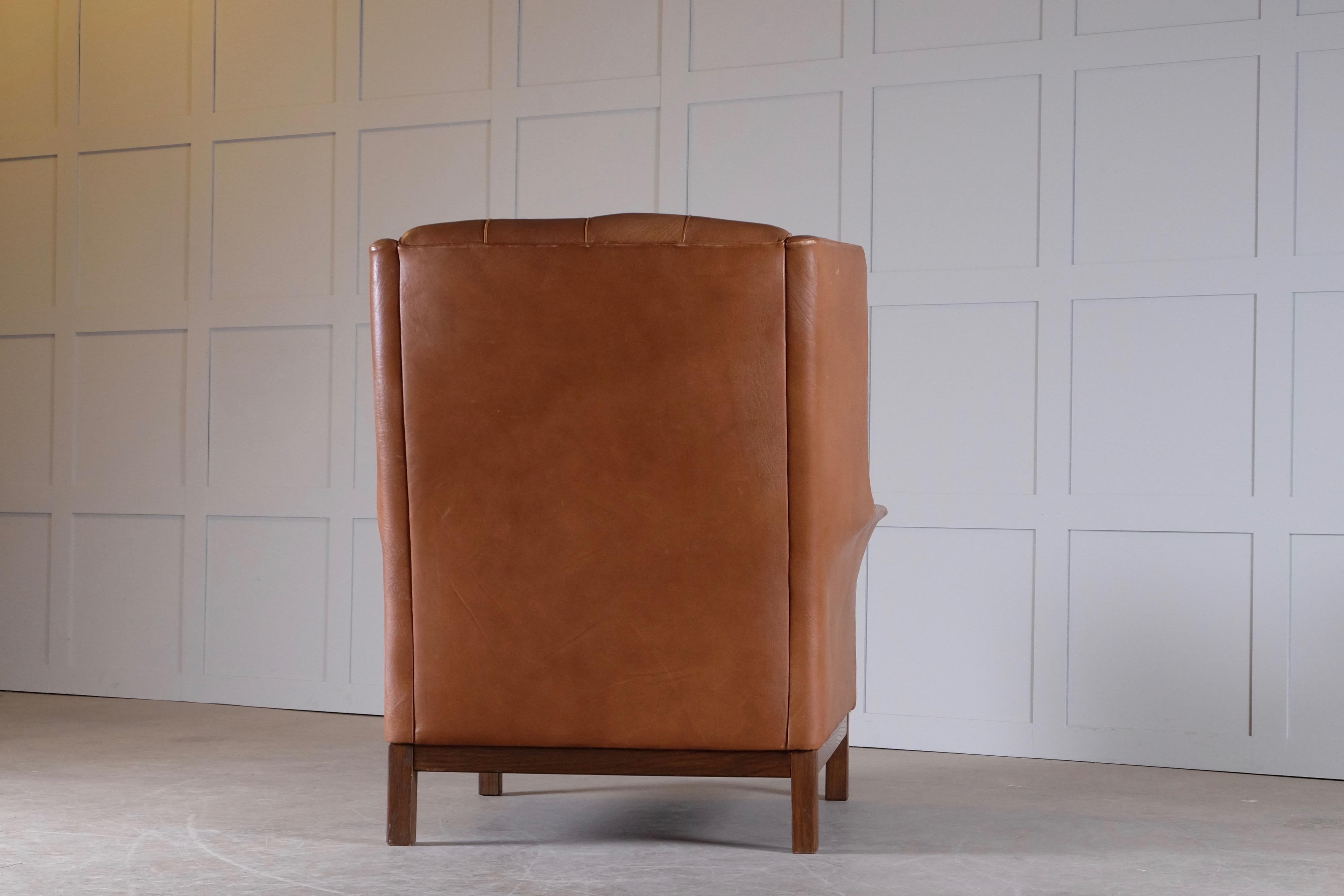 Arne Norell Buffalo Leather Easy Chair, 1960s 3