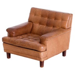 Arne Norell Buffalo Leather "Merkur" Easy Chair, 1960s