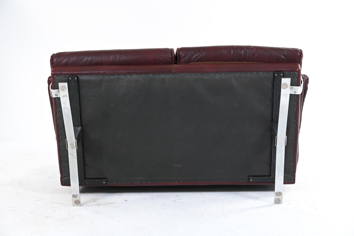 Arne Norell Chrome & Buffalo Leather Sofa Suite, c. 1960's 13